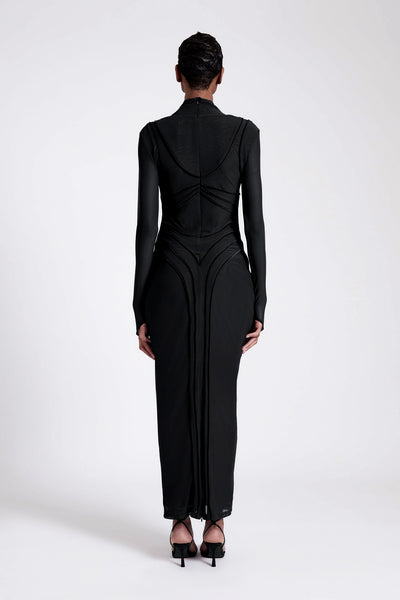 PRE ORDER Bodee Piped Mesh Maxi - Panther