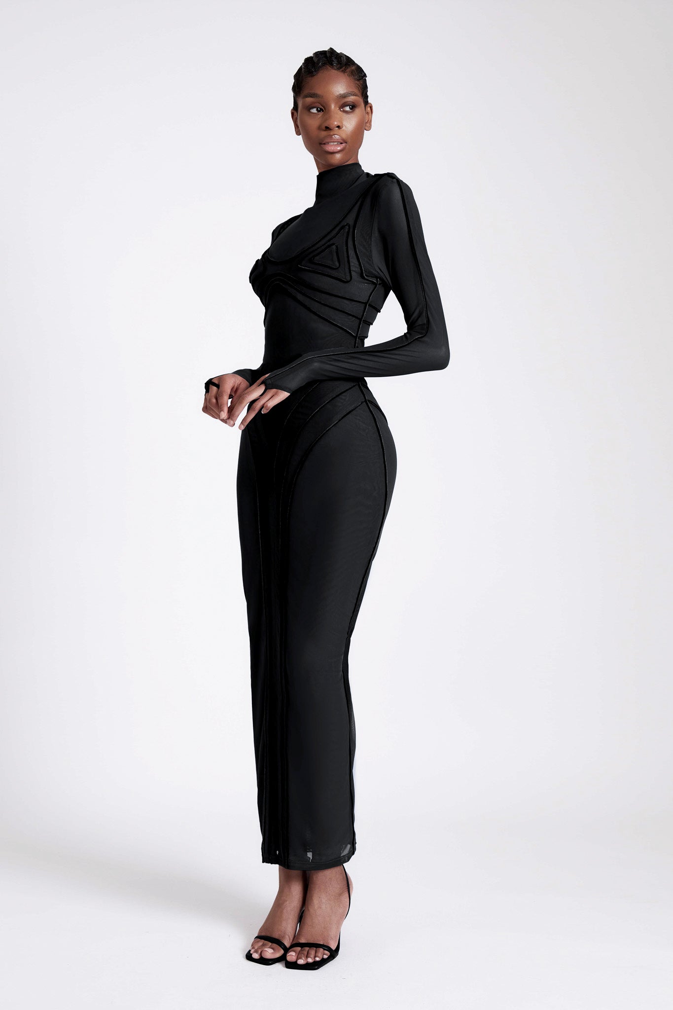 Bodee Piped Mesh Maxi - Panther