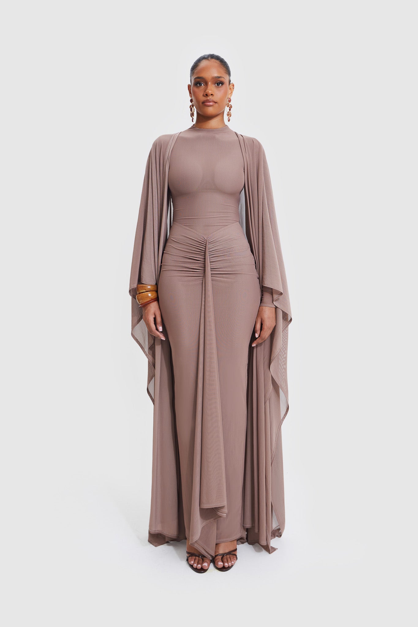 Aluya Mesh Dress - Burnt Sugar