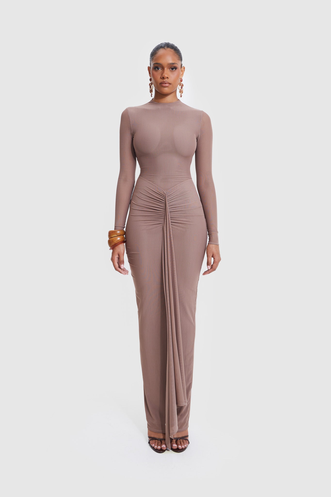 Aluya Mesh Dress - Burnt Sugar