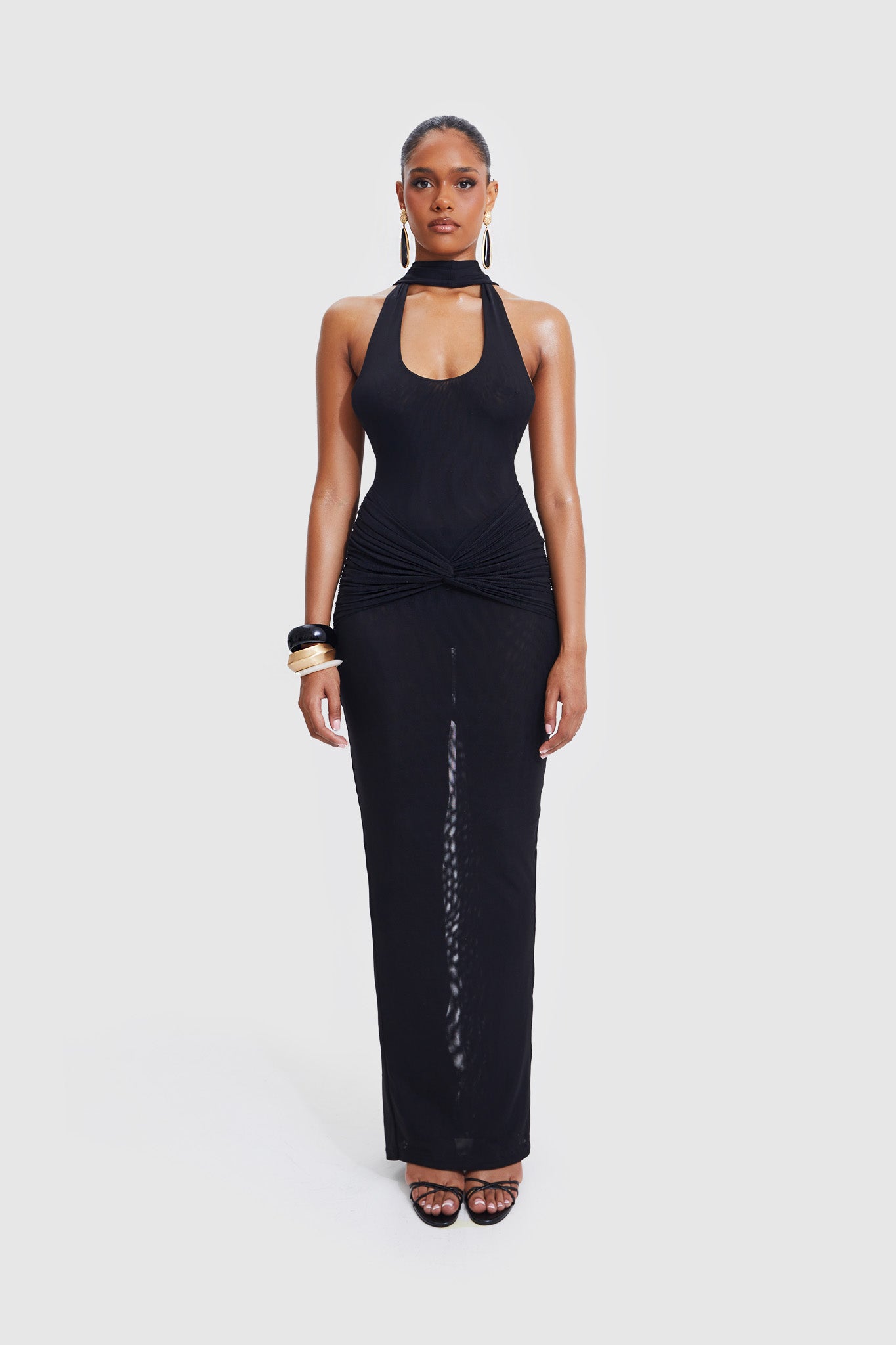 Naomi Open Back Dress - Black