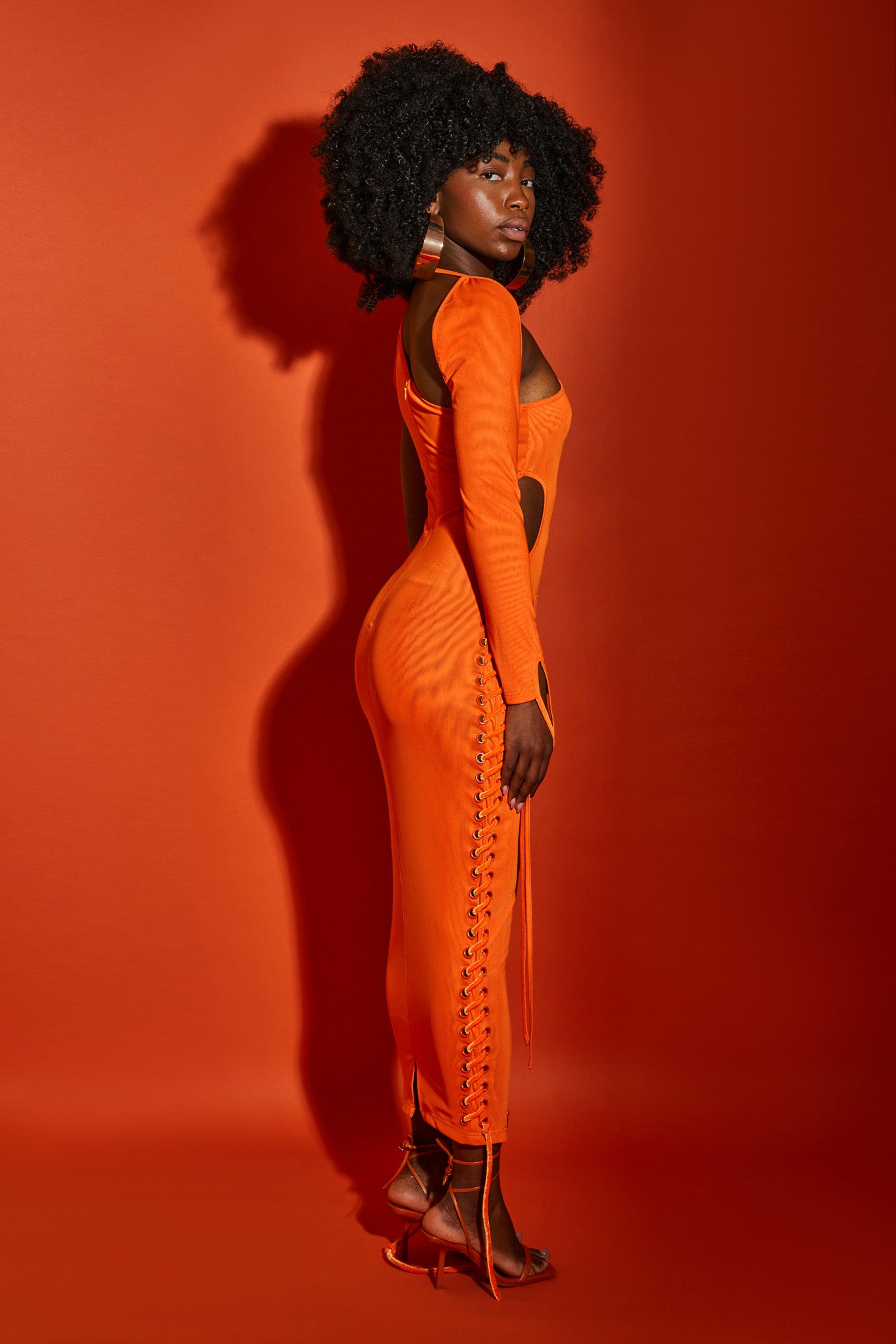 Asymmetric Mesh Maxi - Flame