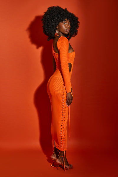 Asymmetric Mesh Maxi - Flame