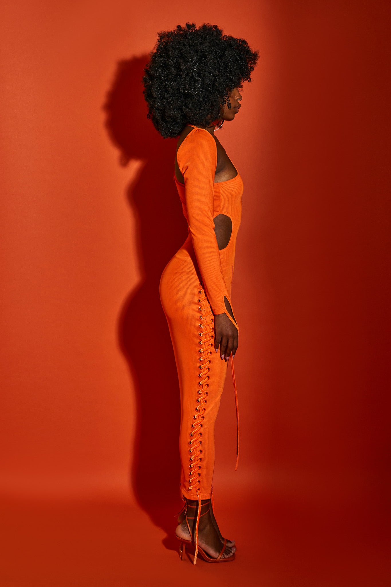 Asymmetric Mesh Maxi - Flame