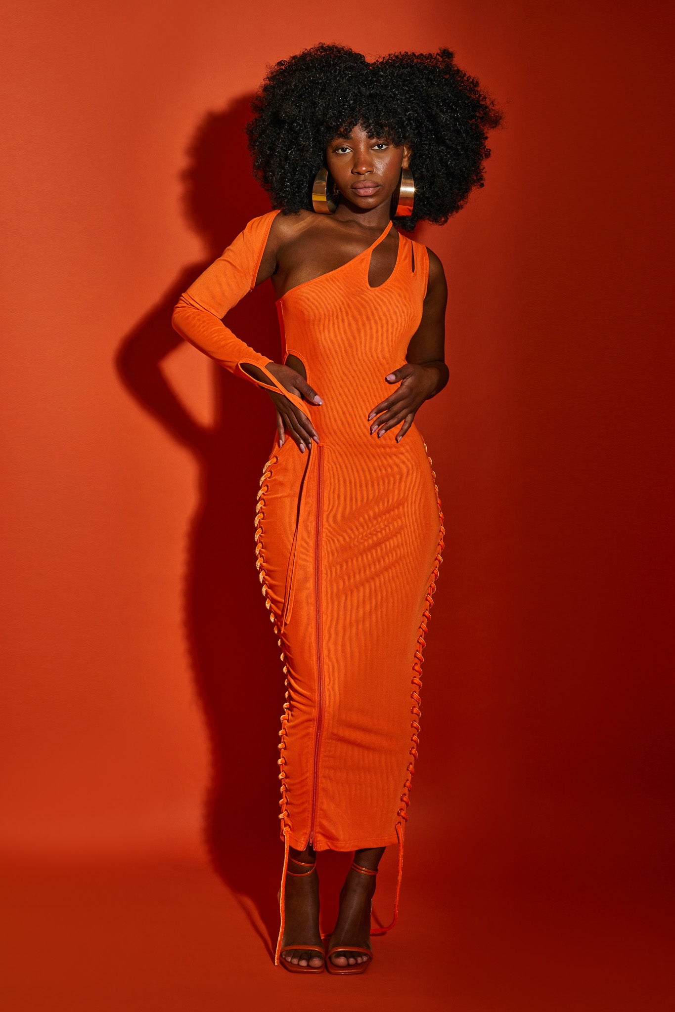 Asymmetric Mesh Maxi - Flame