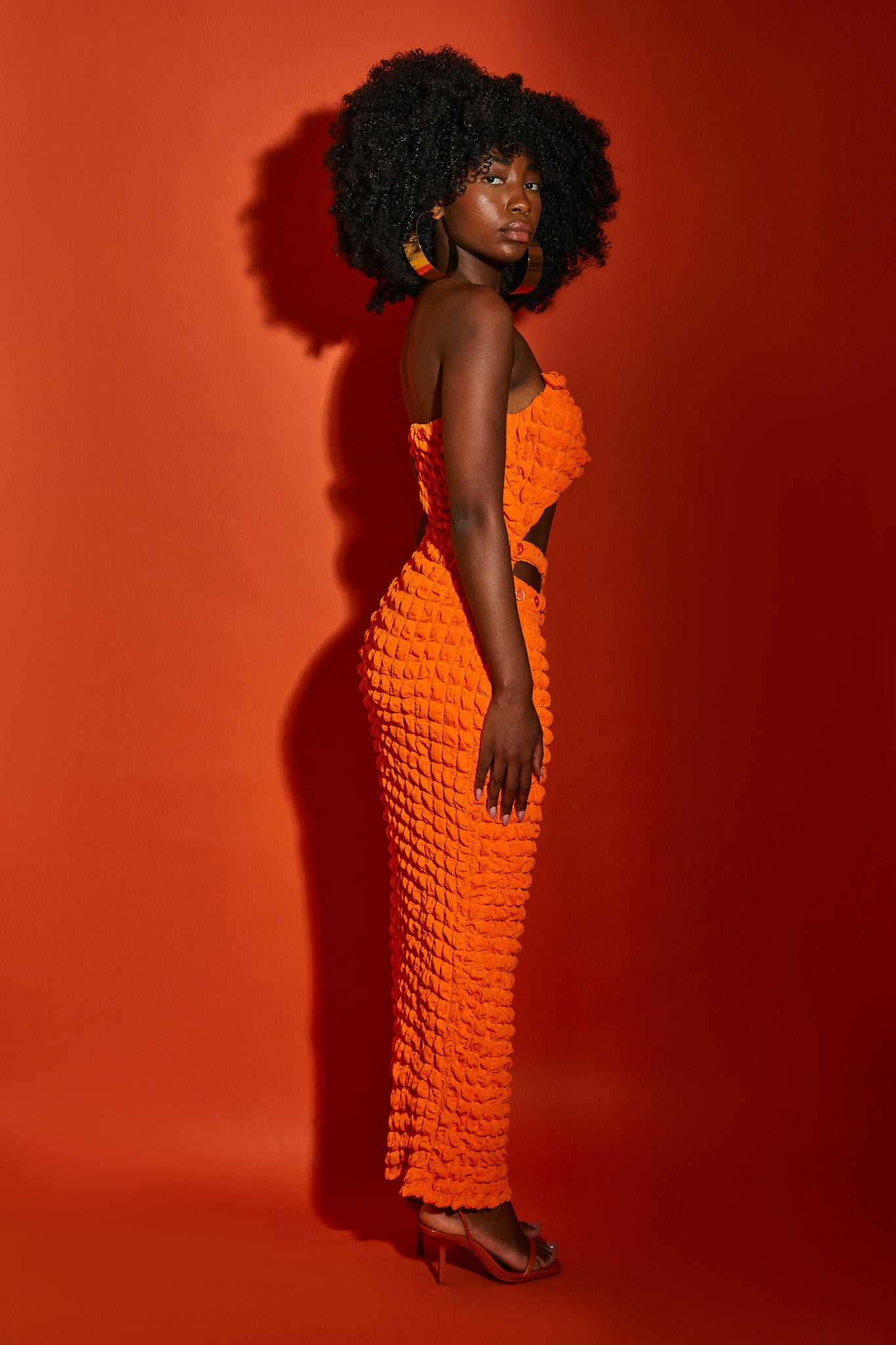 Twisted Bandeau Maxi - Flame