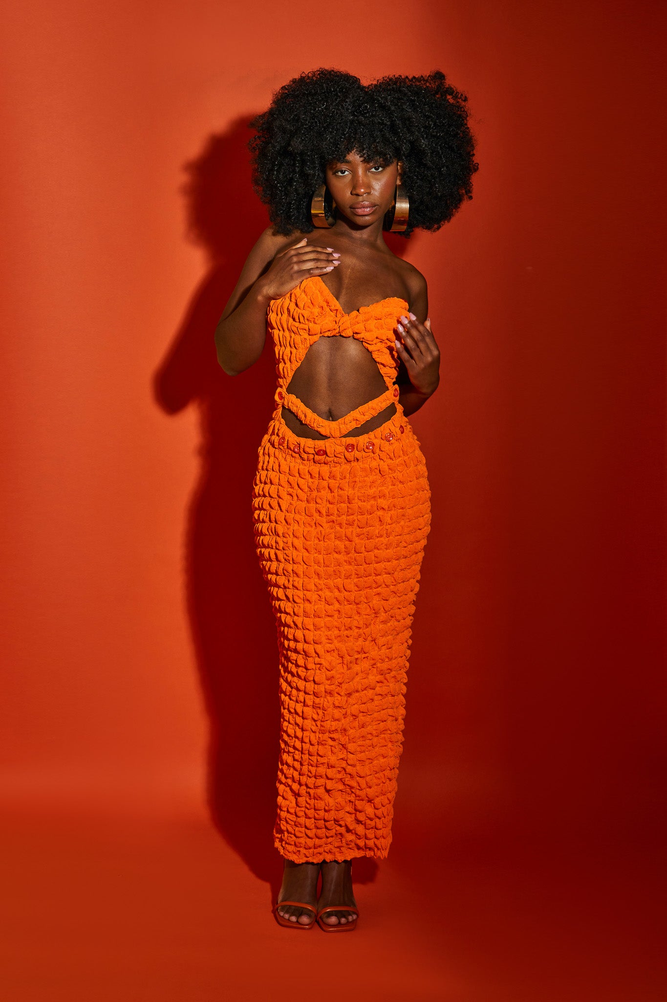 Twisted Bandeau Maxi - Flame