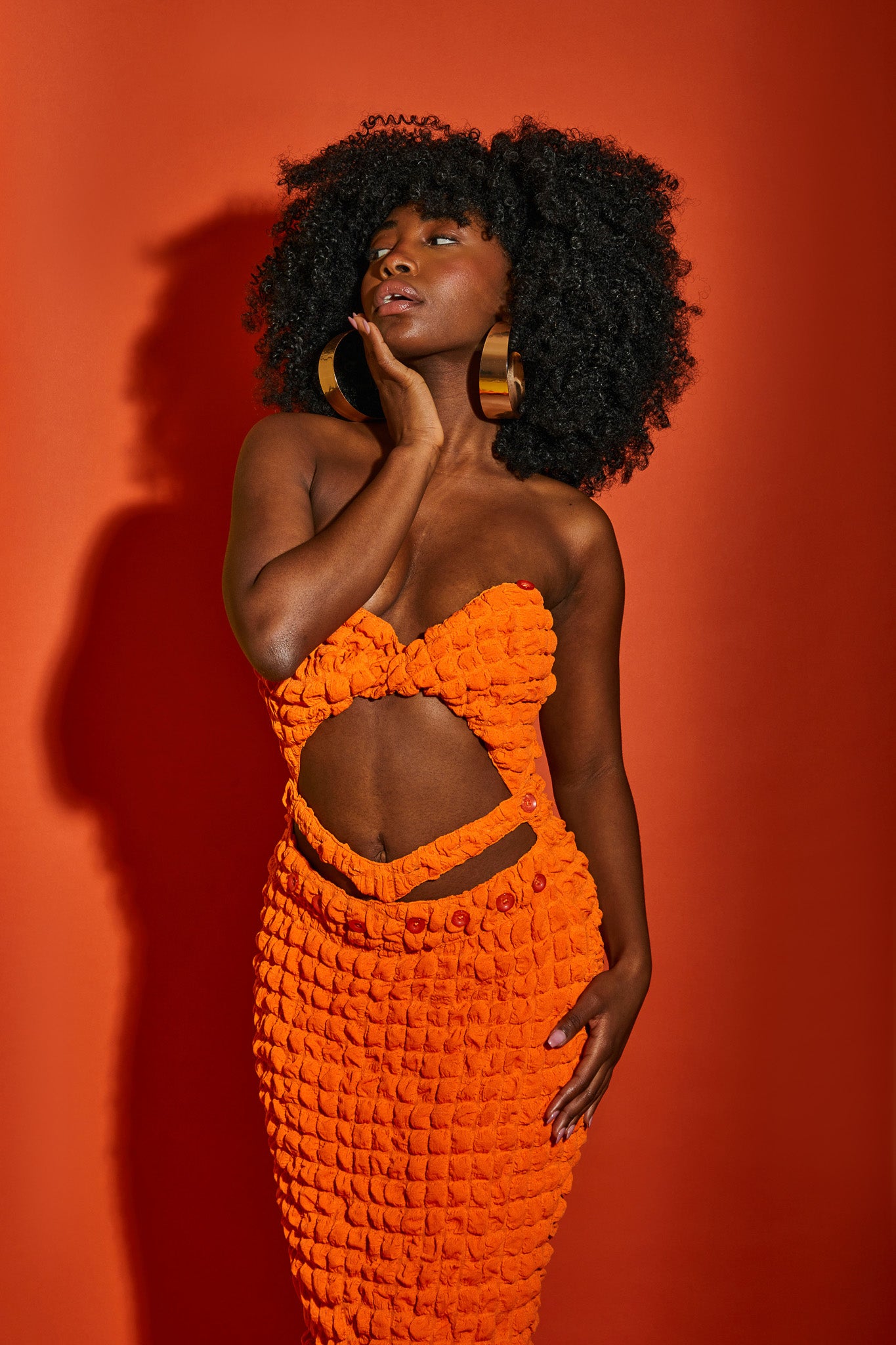 Twisted Bandeau Maxi - Flame
