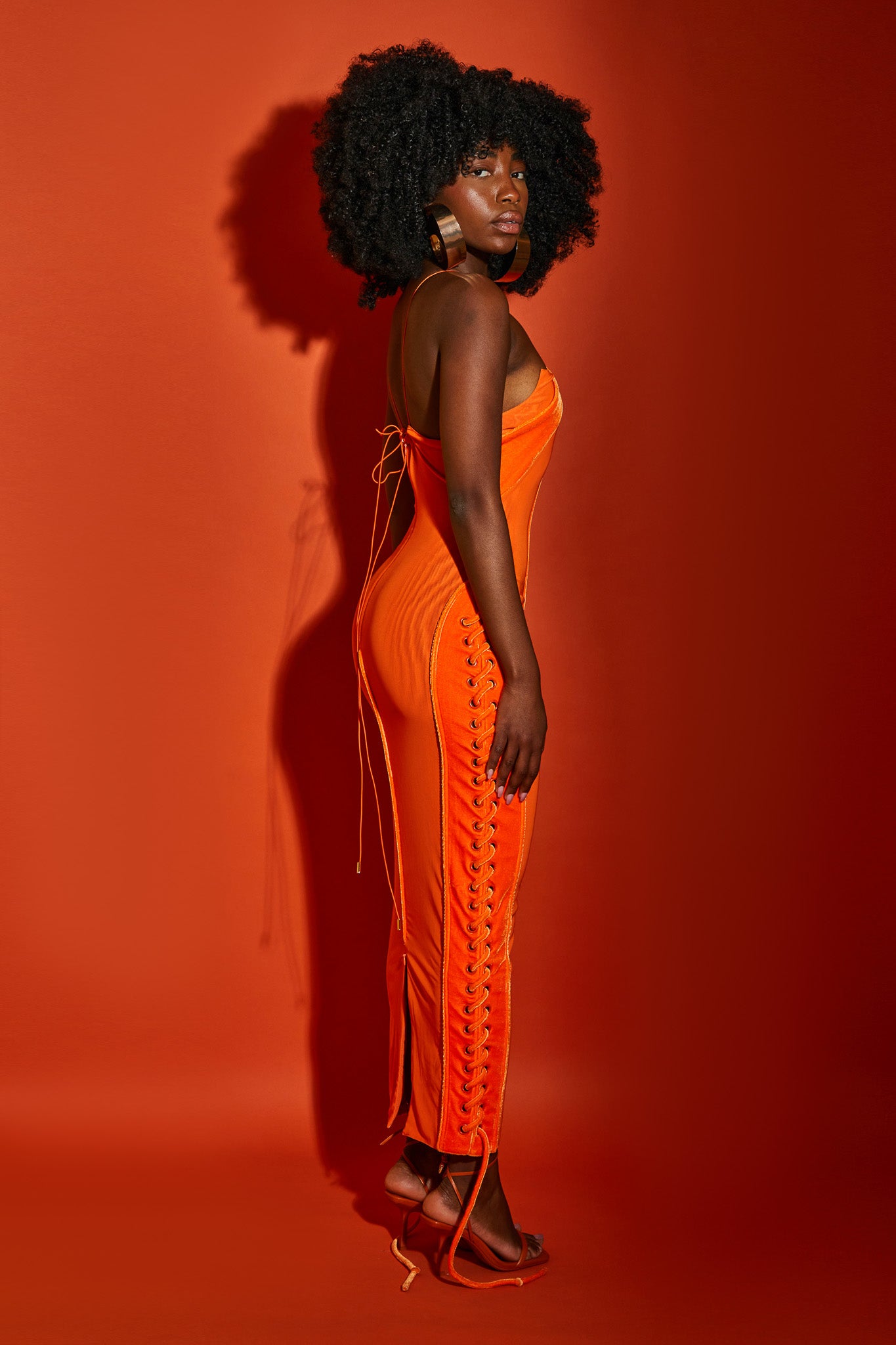 Velvet Mesh Maxi - Flame