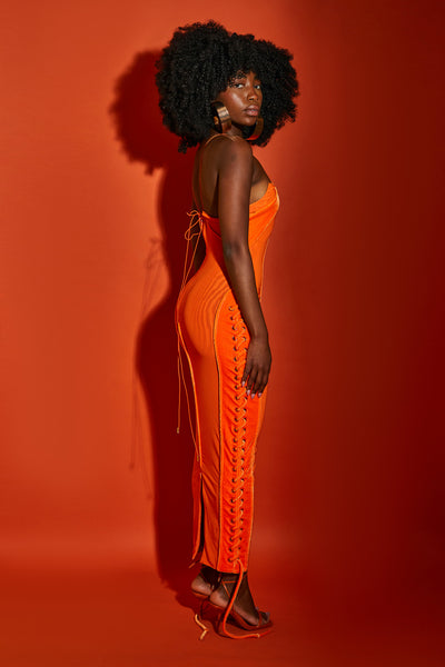 Velvet Mesh Maxi - Flame