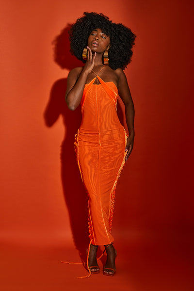 Velvet Mesh Maxi - Flame