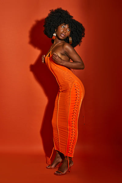 Velvet Mesh Maxi - Flame