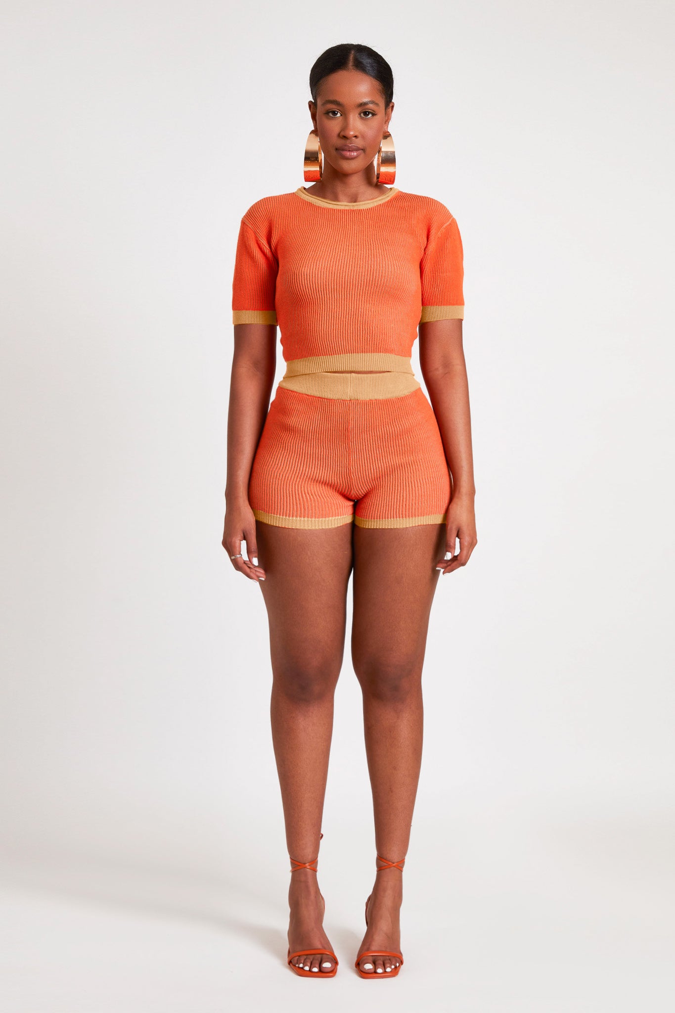 Jacquard Knit Shorts - Flame