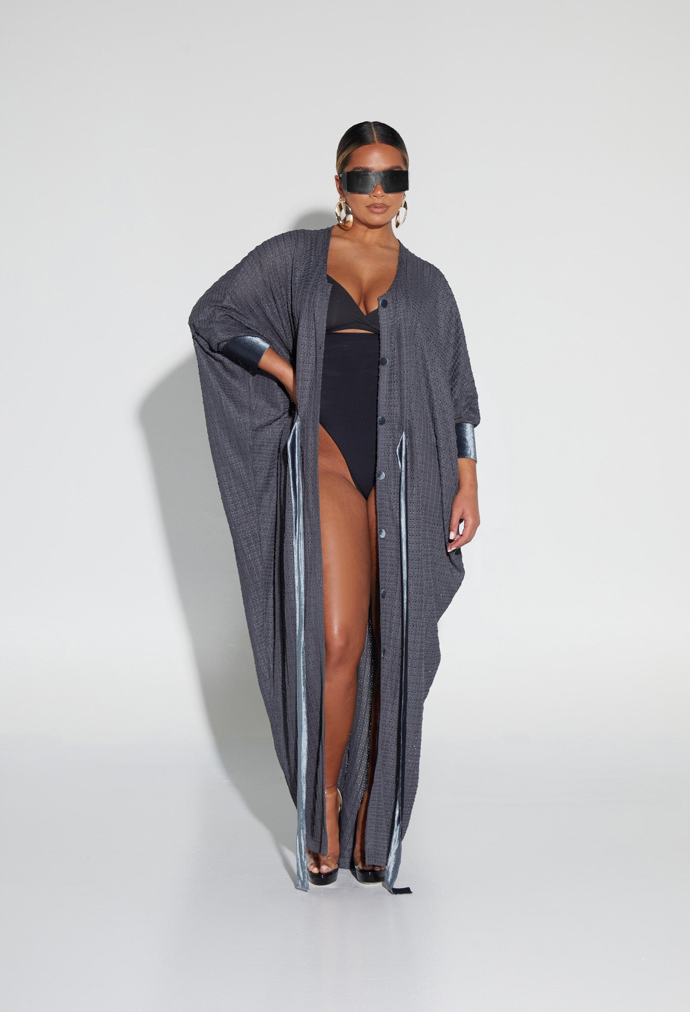 ワンピース Very brain Big Slub Yarn Tunic Draped Knit Tunic - Croc Skin – BBXBRAND