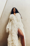 Knitted Alpaca Fur Coat - Off White