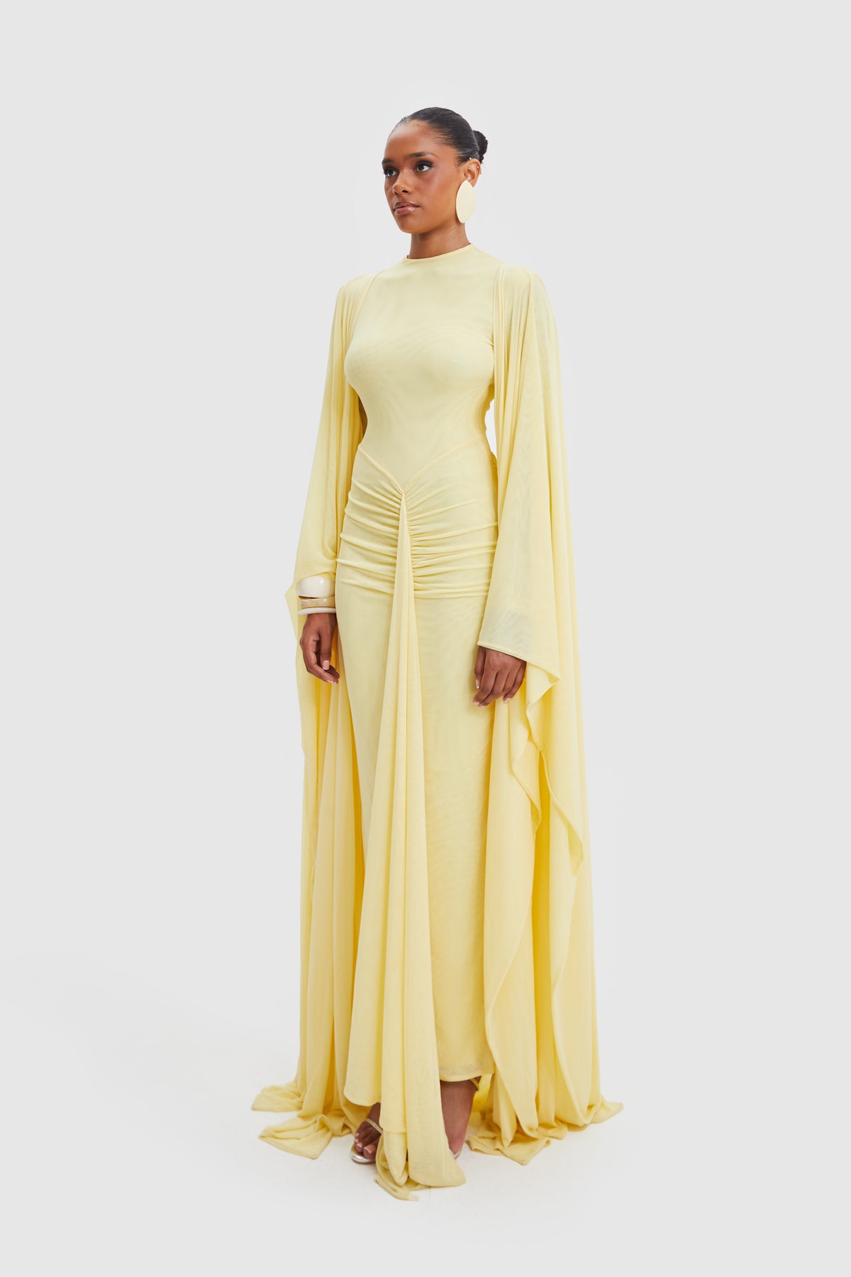 Aluya Mesh Draped Cape - Butter Yellow – BBXBRAND
