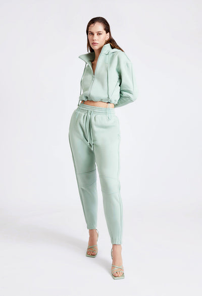 Slim Quilted Leg Joggers - Frosted Mint