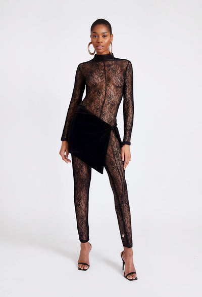 Laced Bodee Catsuit - Panther