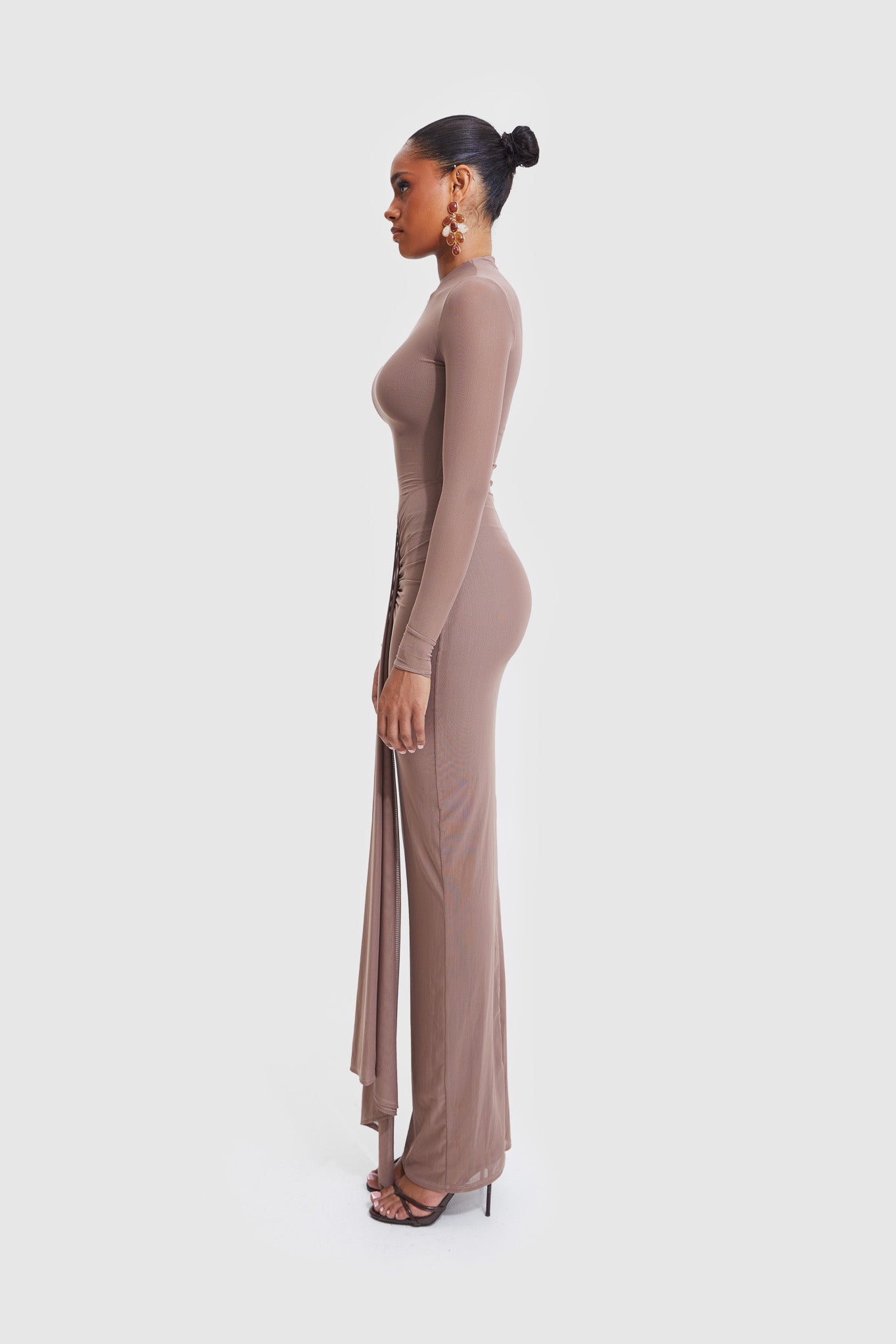 Aluya Mesh Dress - Burnt Sugar