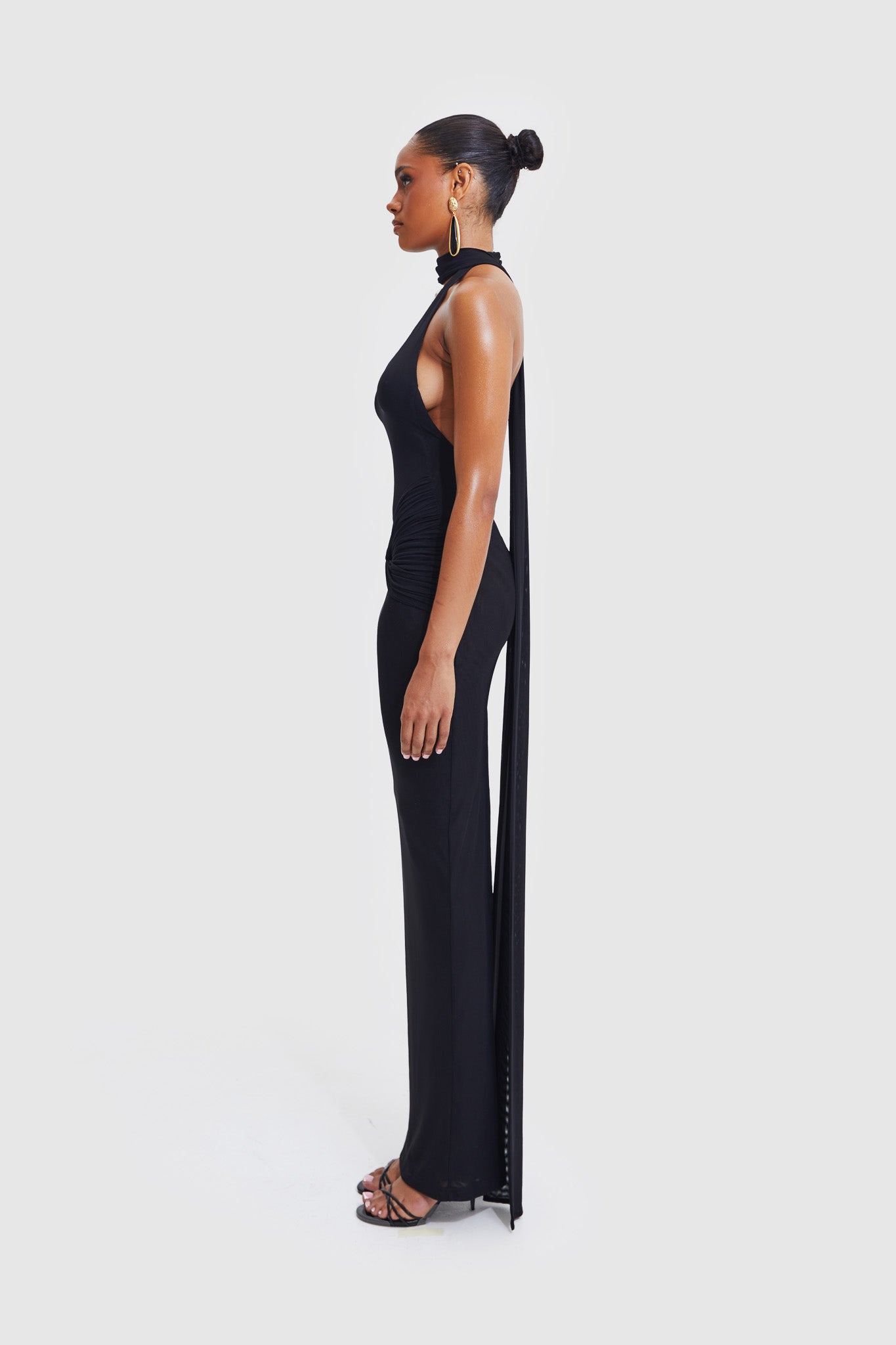 Naomi Open Back Dress - Black