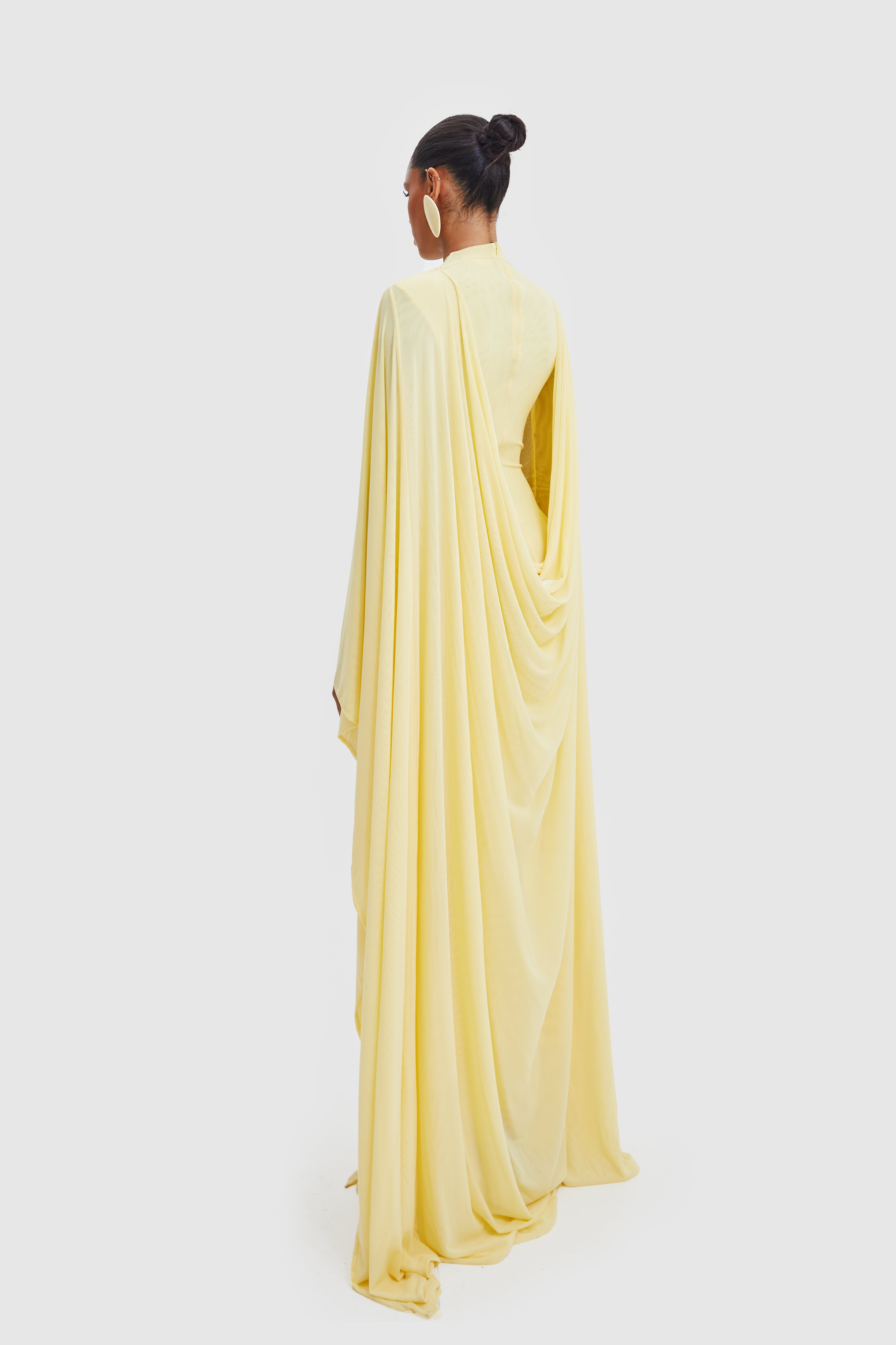 PRE ORDER Aluya Mesh Draped Cape - Soft Limone – BBXBRAND