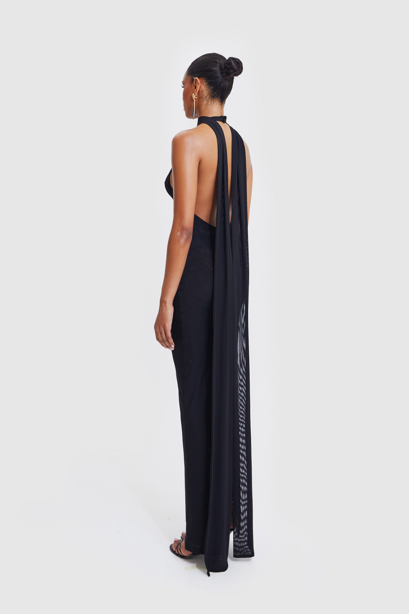 Naomi Open Back Dress - Black