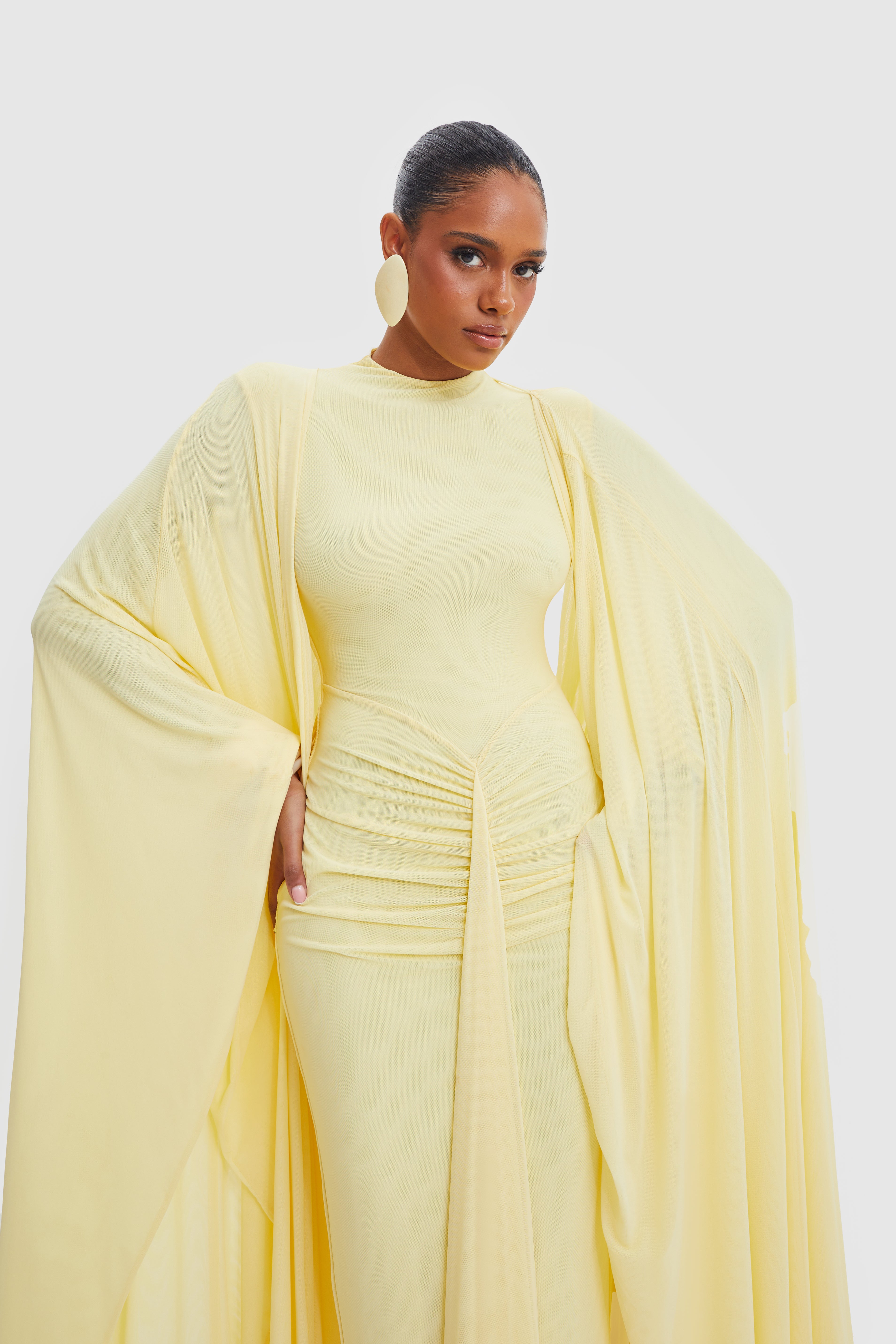 【美品】HEVE Layer Cape BL vanilla ブラウス Aluya Mesh Draped Cape - Butter Yellow – BBXBRAND