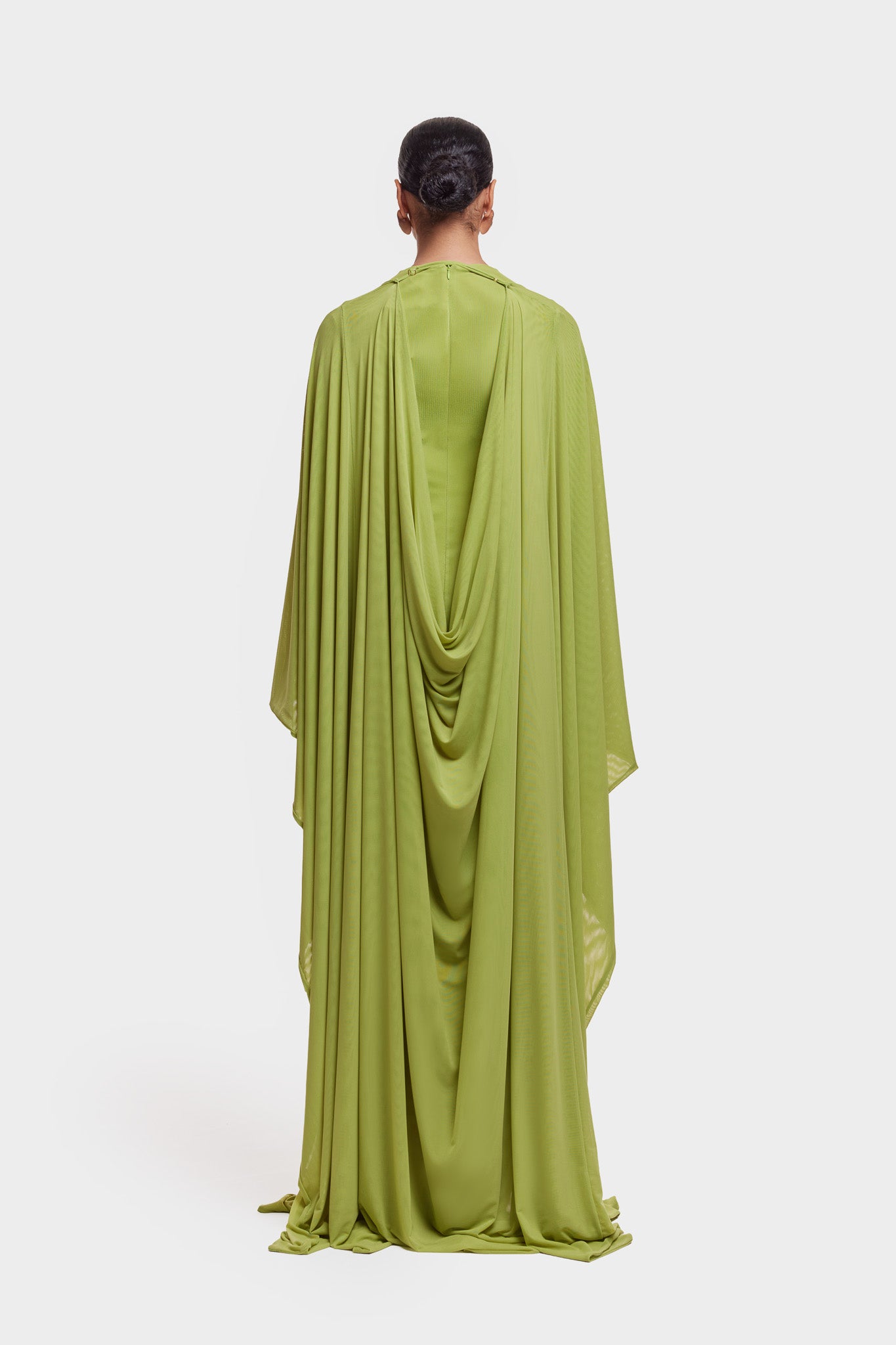Aluya Mesh Draped Cape - Lime Green