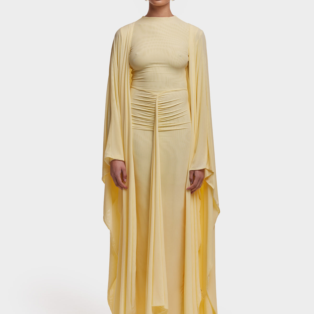 Aluya Mesh Draped Cape - Butter Yellow – BBXBRAND