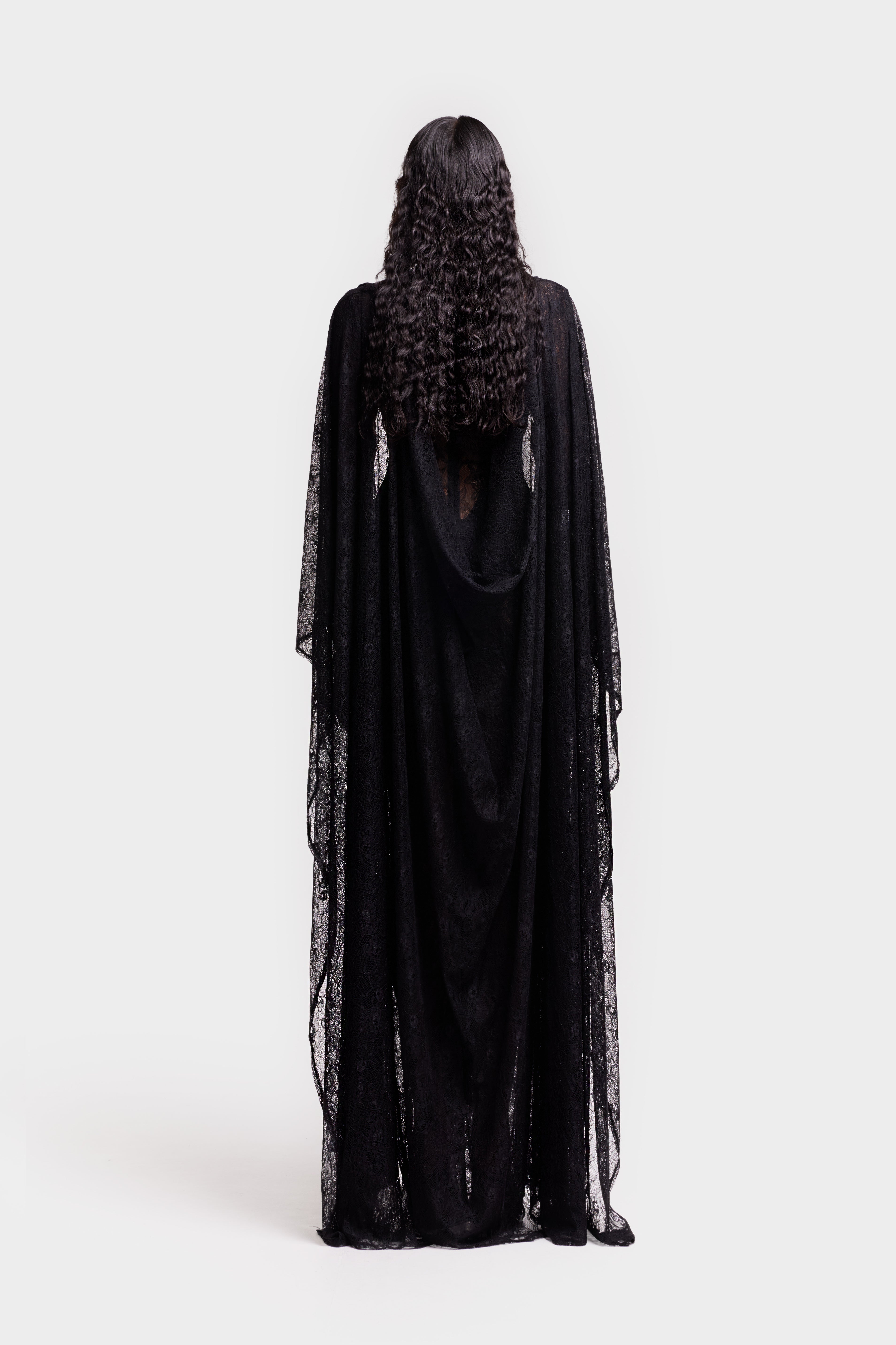 Aluya Lace Draped Cape - Black – BBXBRAND