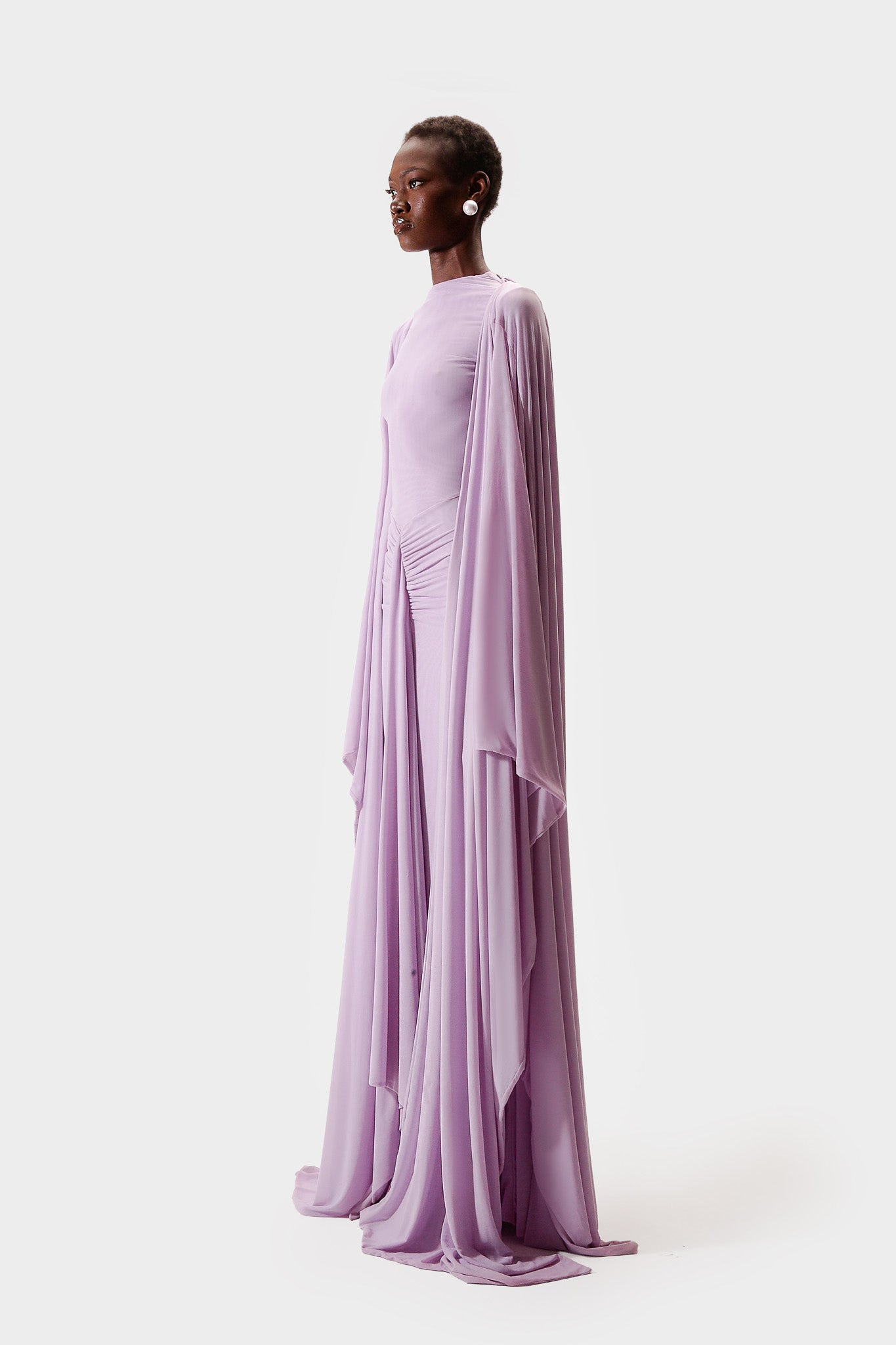 Aluya Mesh Draped Cape - Lilic