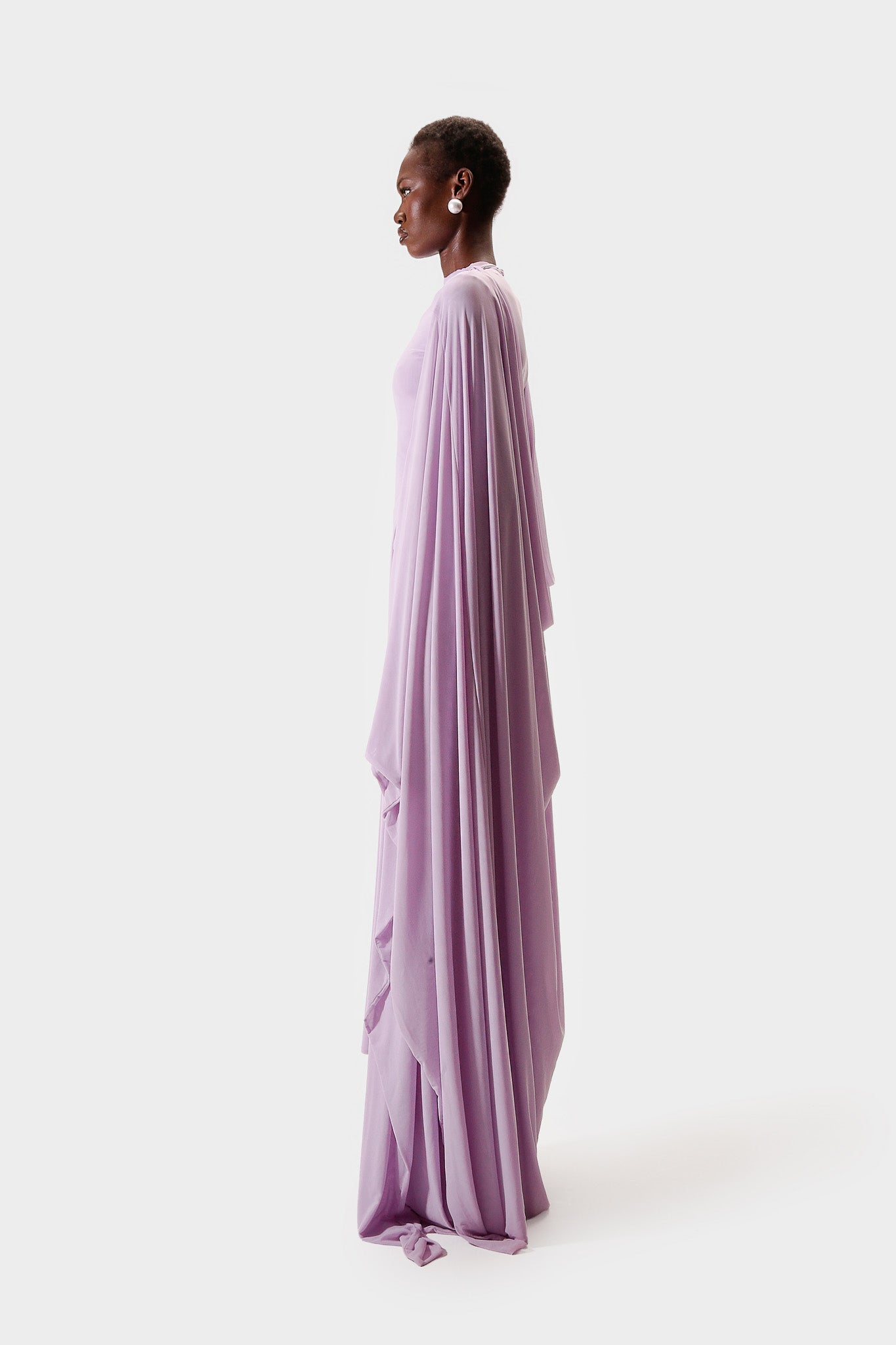 Aluya Mesh Draped Cape - Lilic