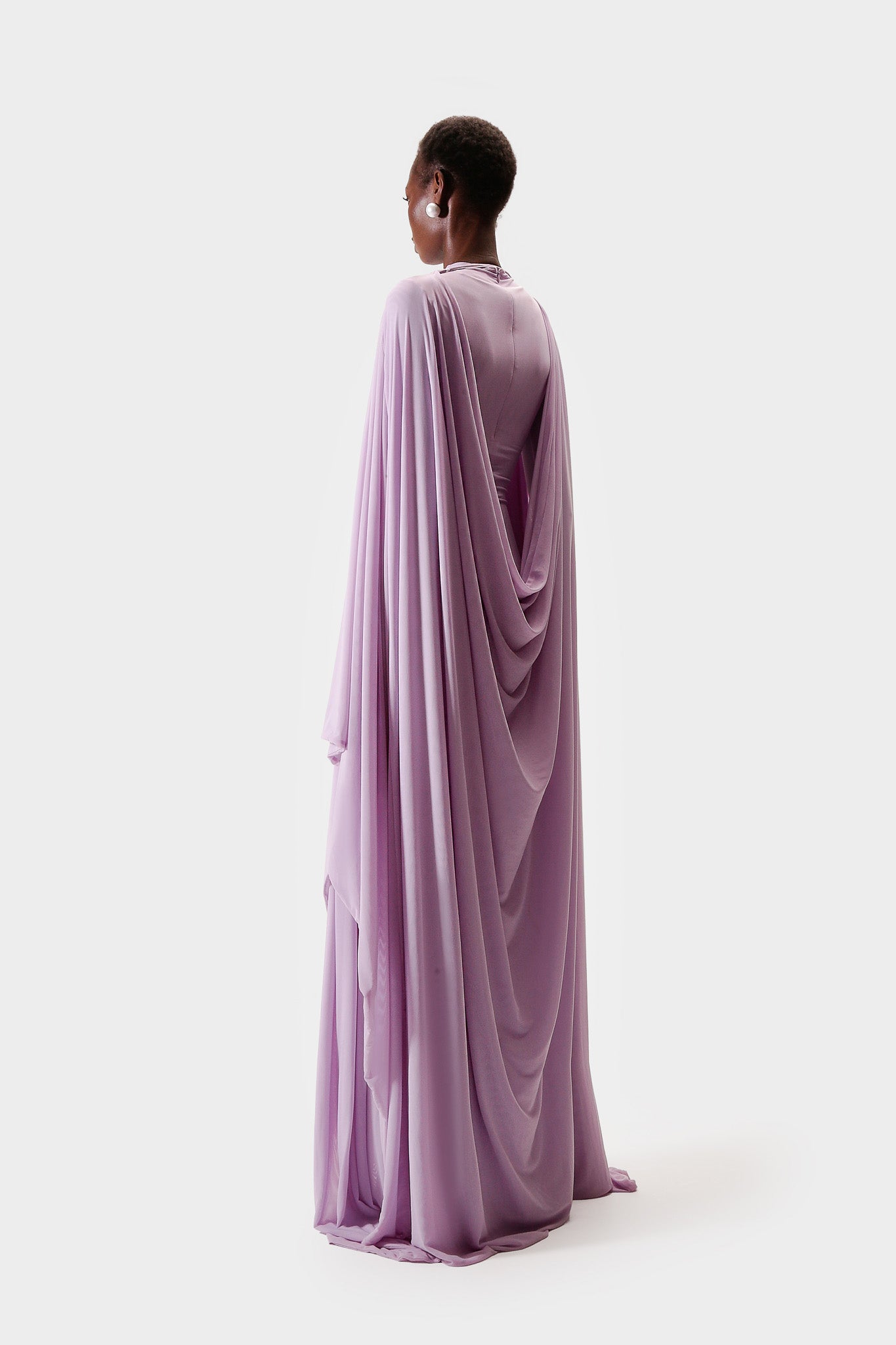 Aluya Mesh Draped Cape - Lilic