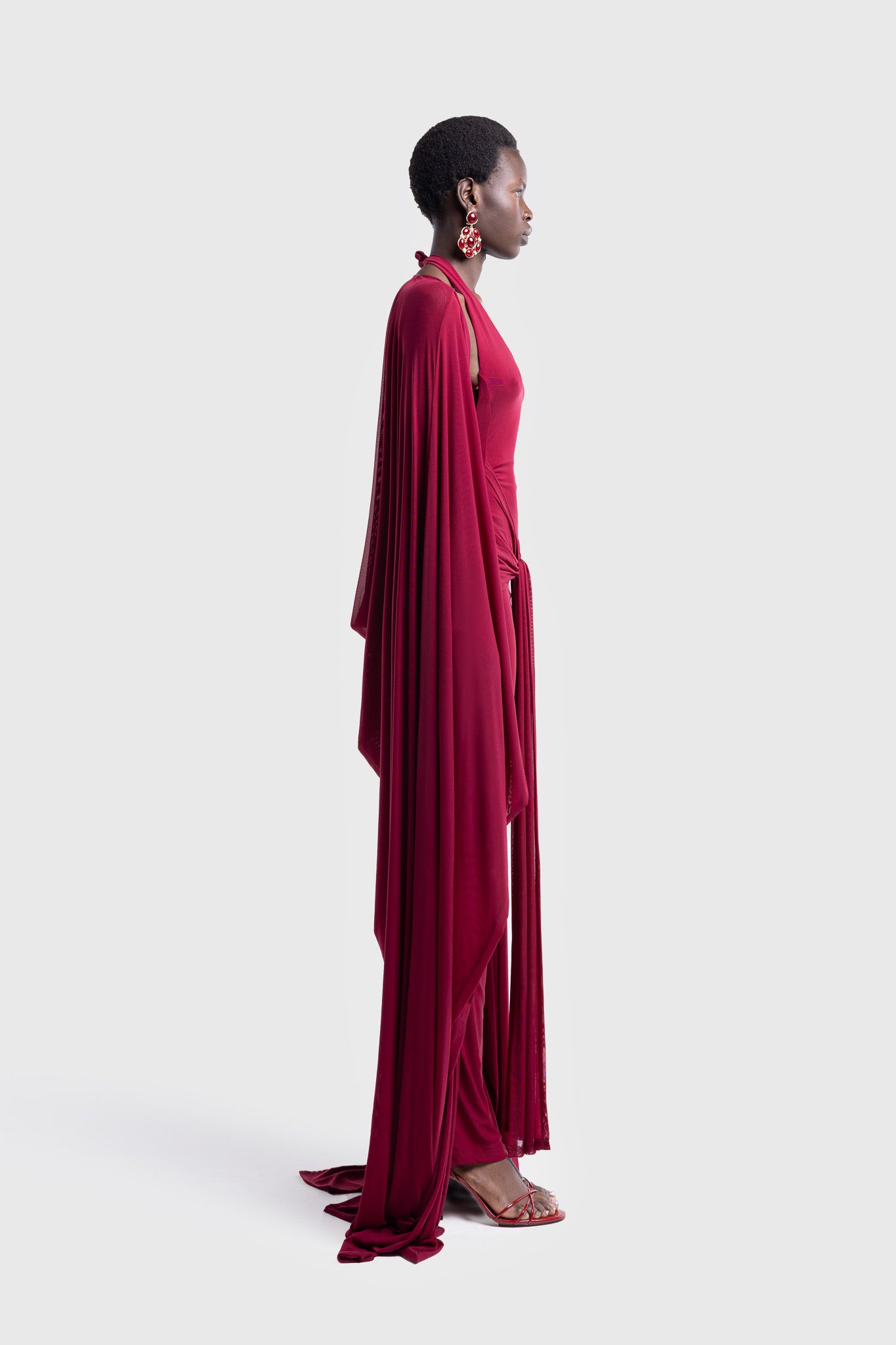 Aluya Mesh Draped Cape - Deep Cherry – BBXBRAND