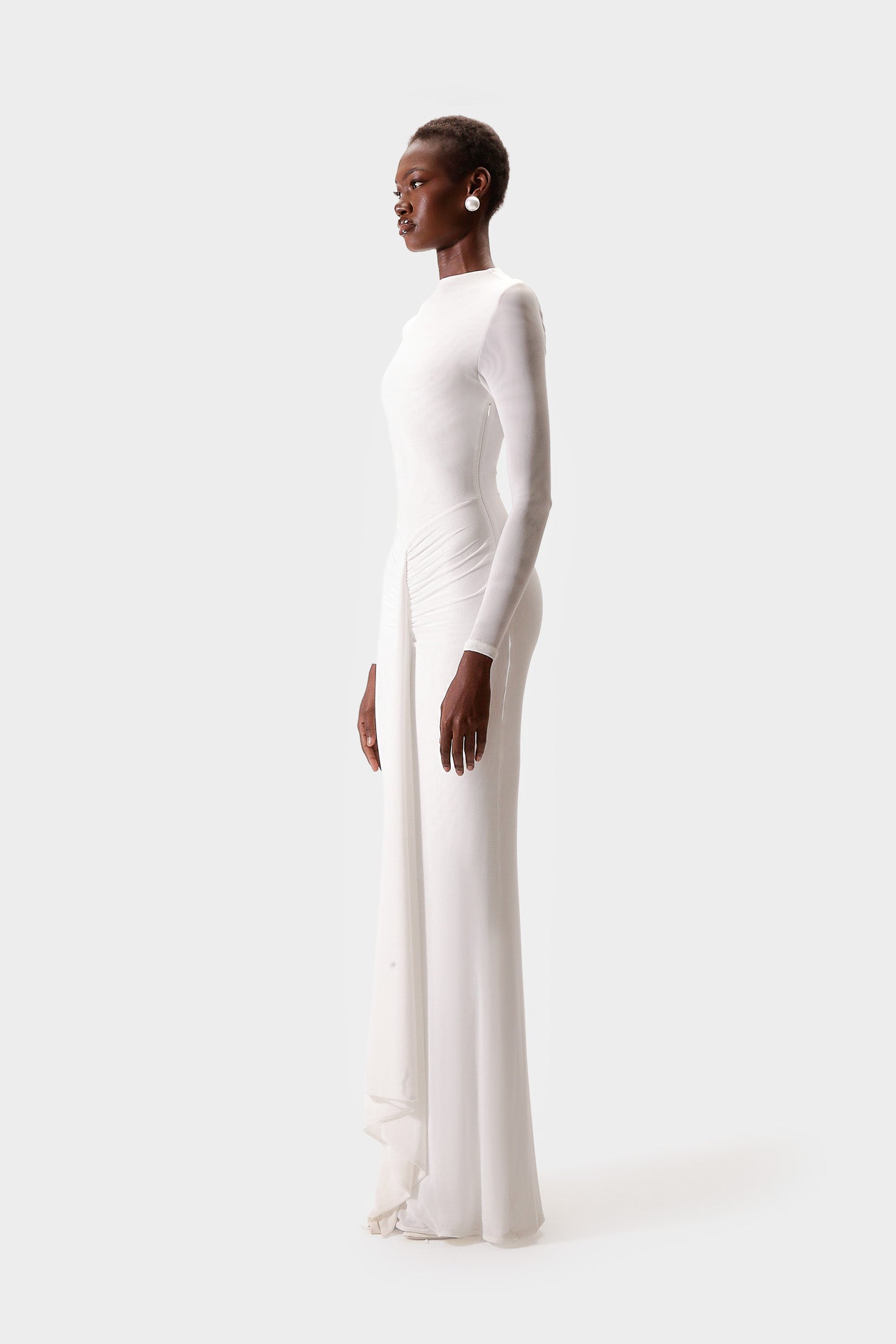 Aluya Mesh Dress - White