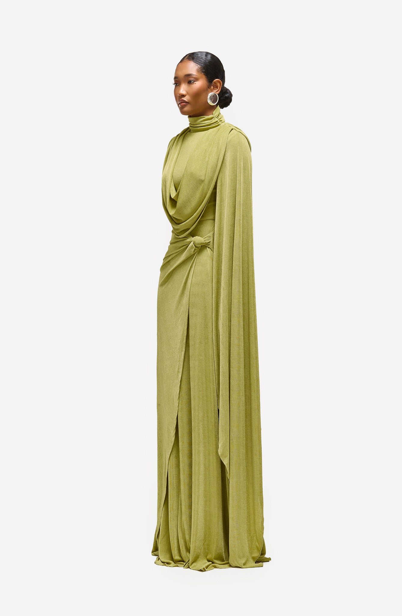 Asymmetric Draped Maxi - Sage