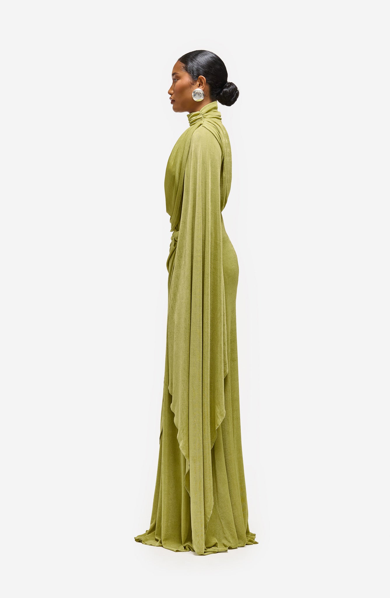 Asymmetric Draped Maxi - Sage