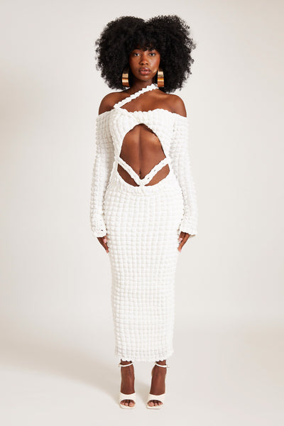Twisted Bandeau Maxi - Yacht White