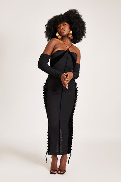 Velvet Mesh Maxi - Panther