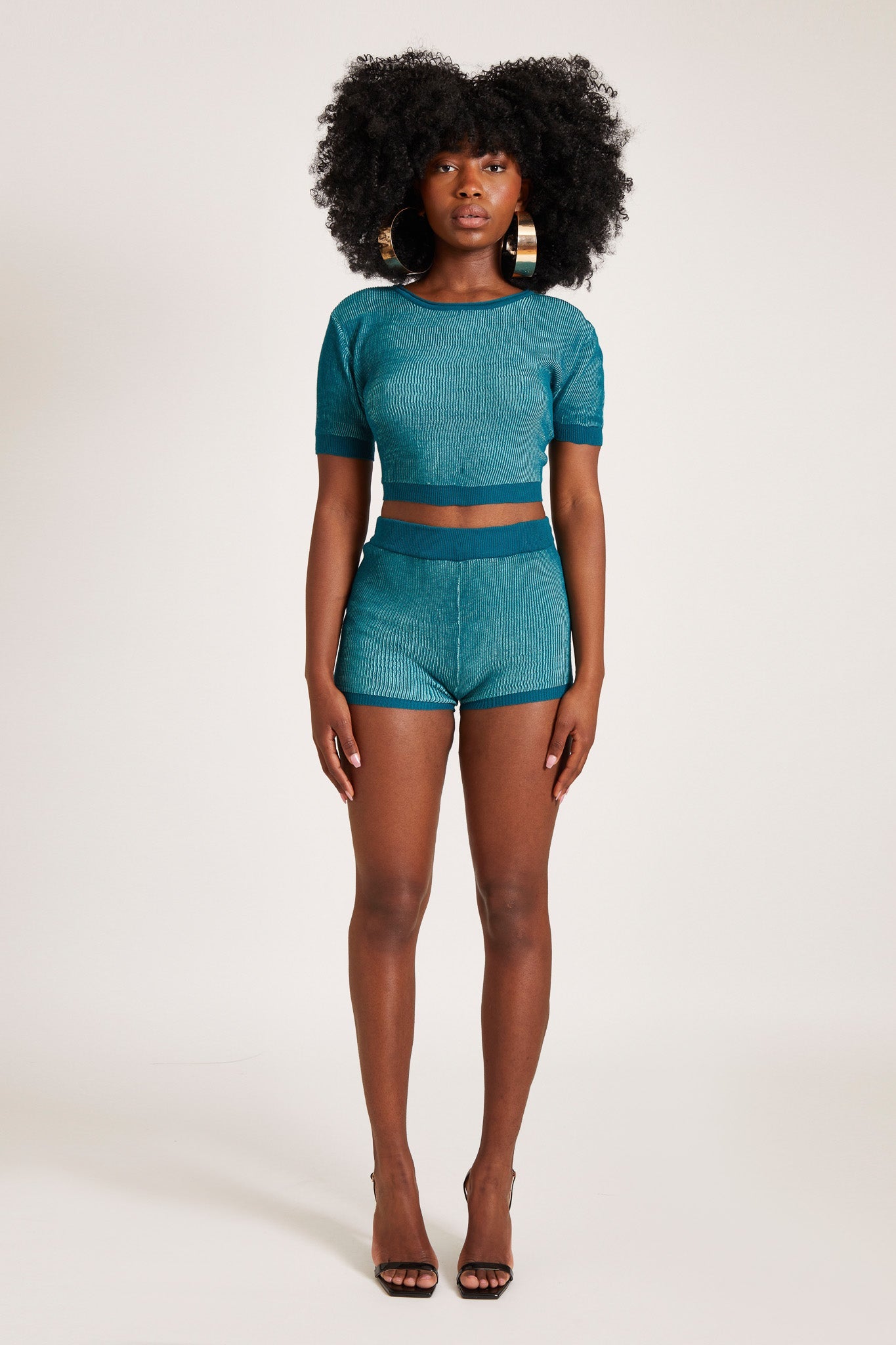 Jacquard Knit Tee - Deep Ocean