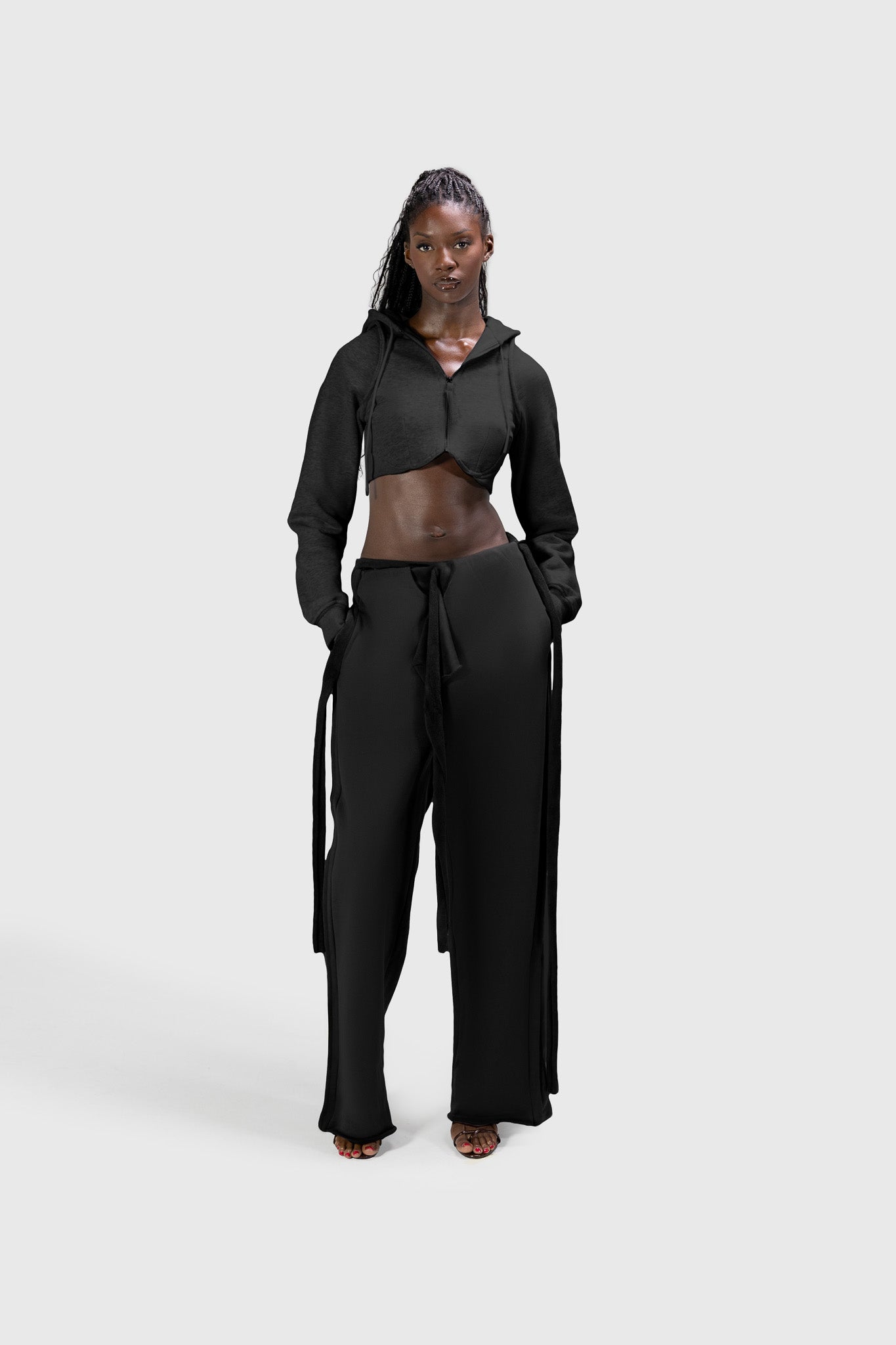 Curve Cropped Hoodie - Black – BBXBRAND