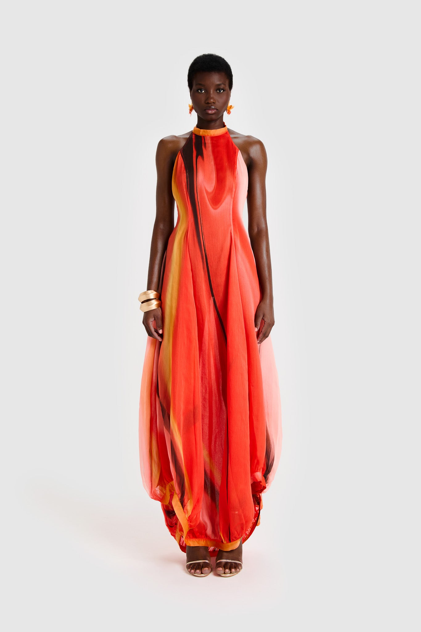 Chiffon Balloon Maxi - Reef Print