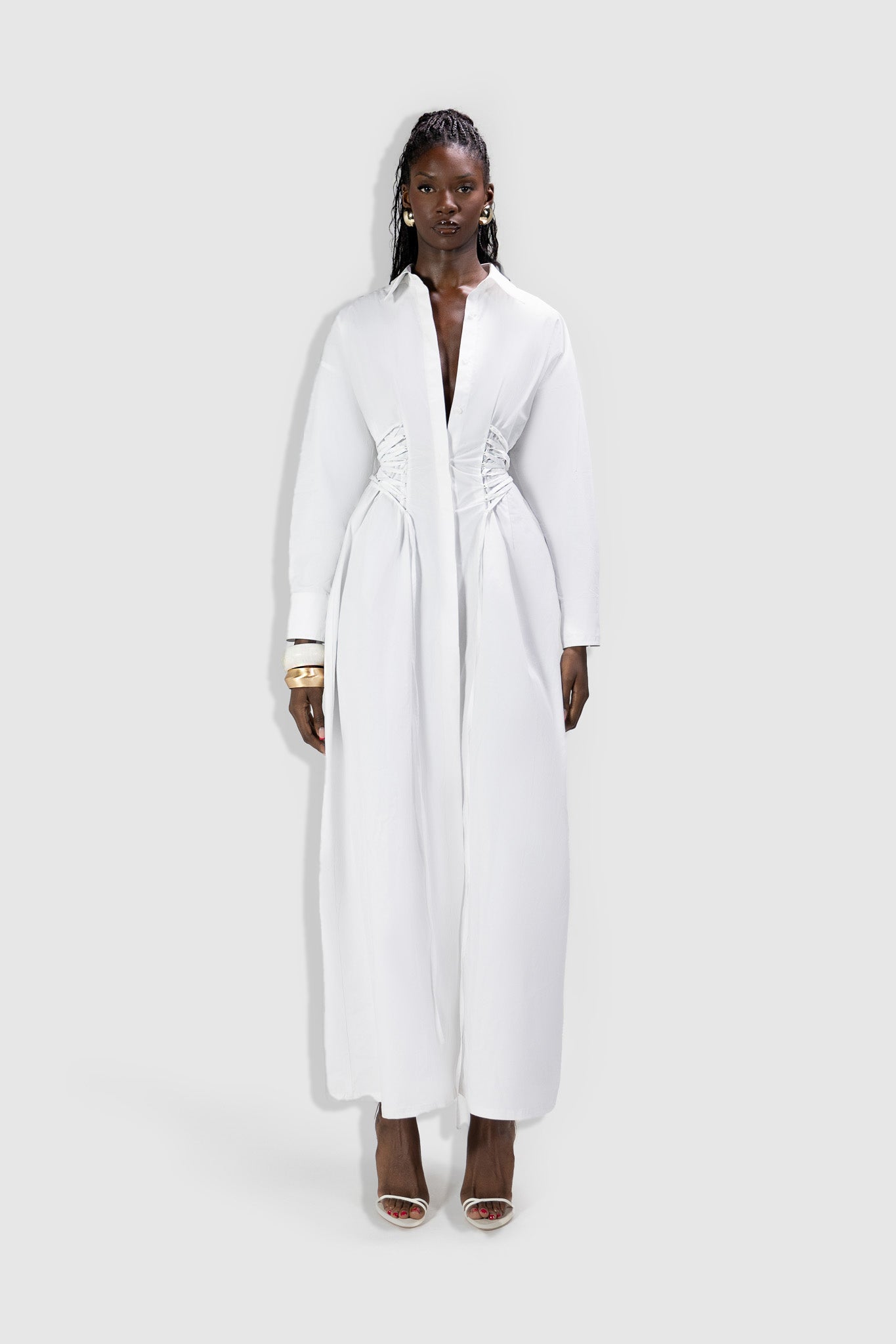 Corset Maxi Shirt - White