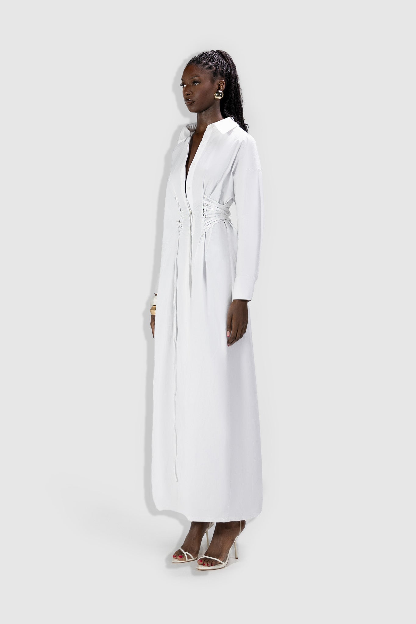 Corset Maxi Shirt - White