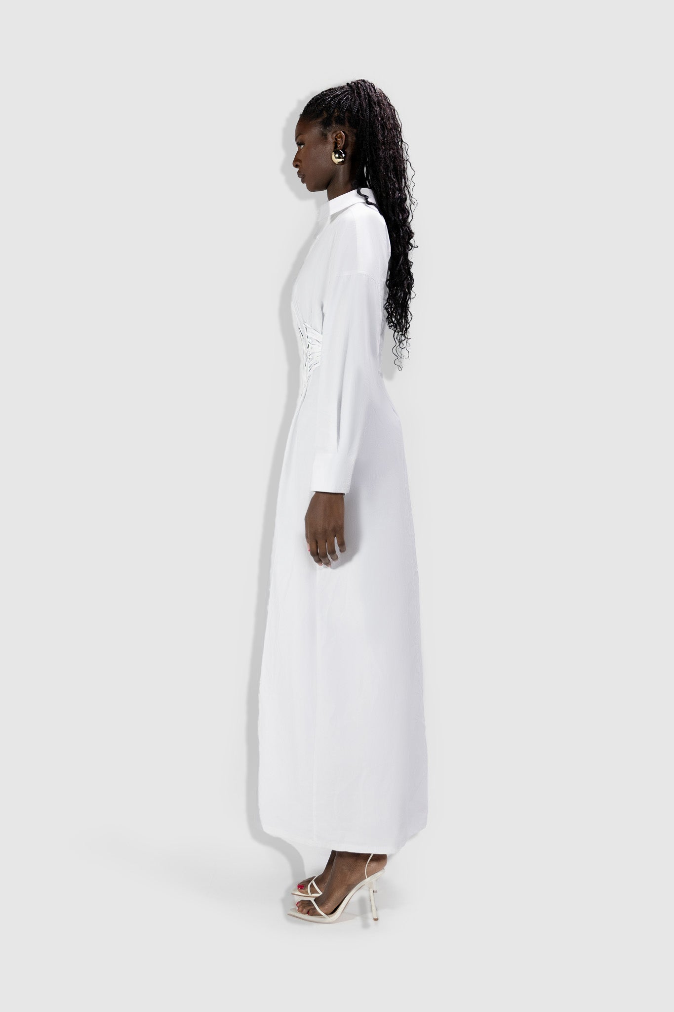 Corset Maxi Shirt - White