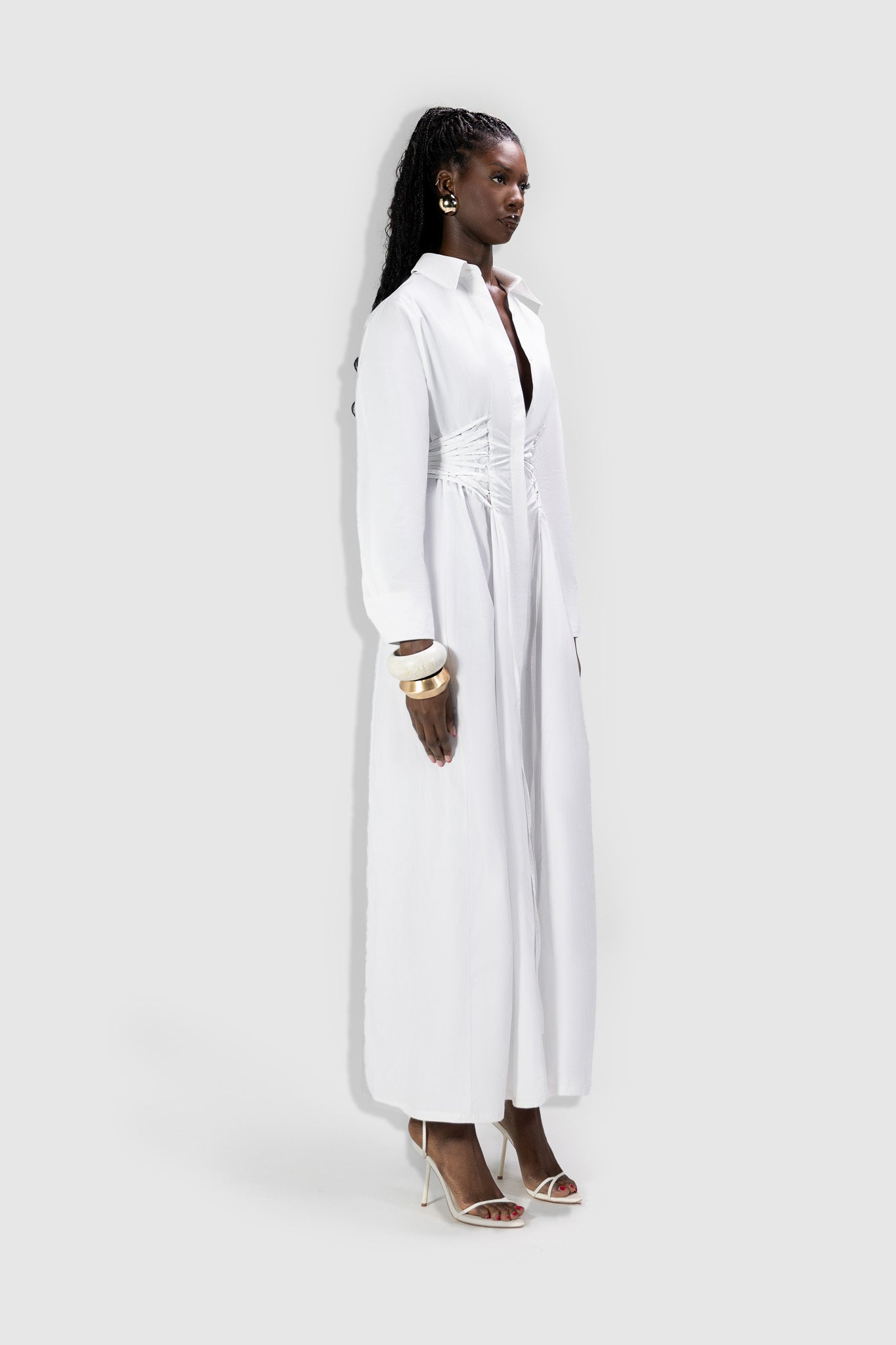 Corset Maxi Shirt - White – BBXBRAND