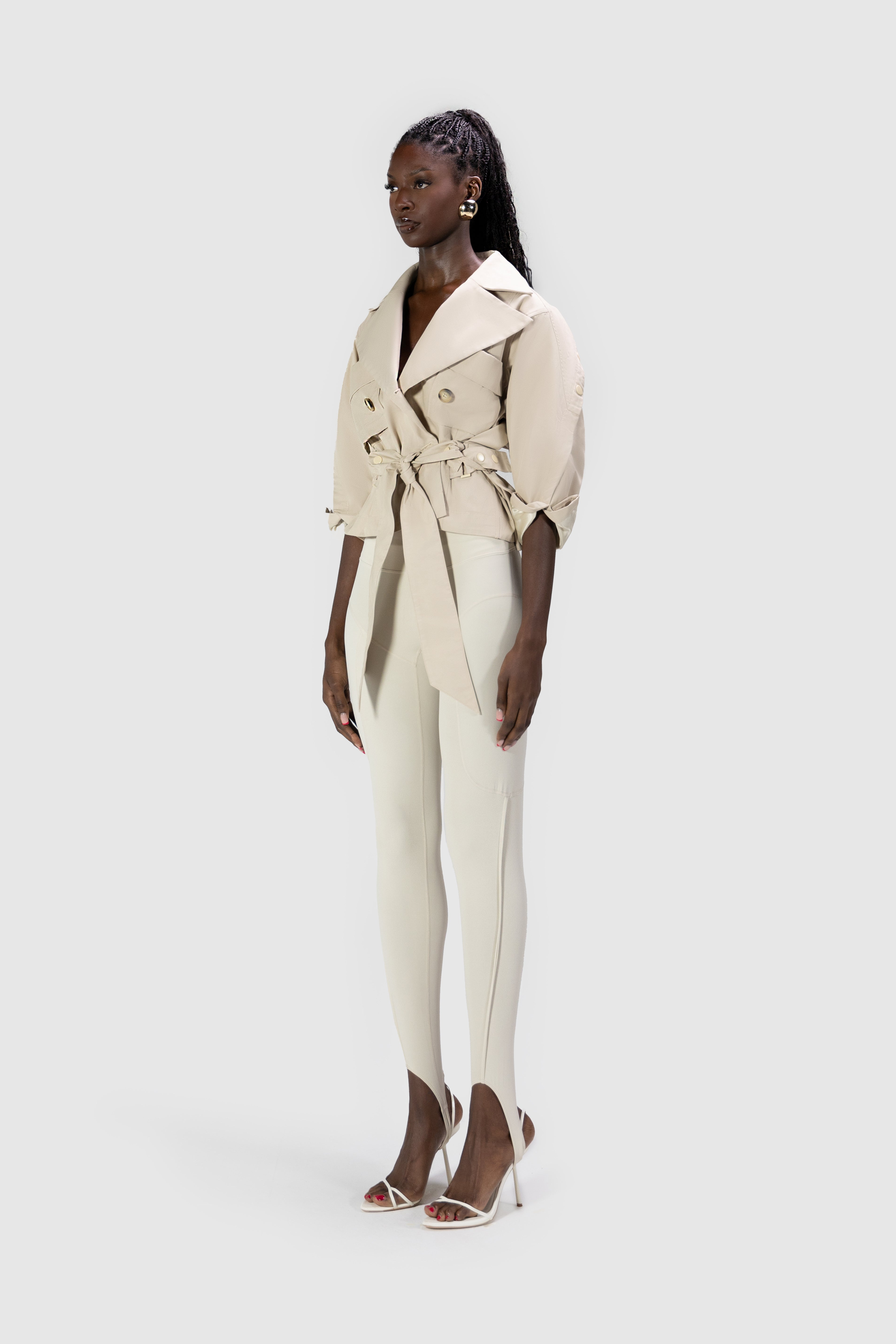 Cropped Tech Mac Jacket - Trench