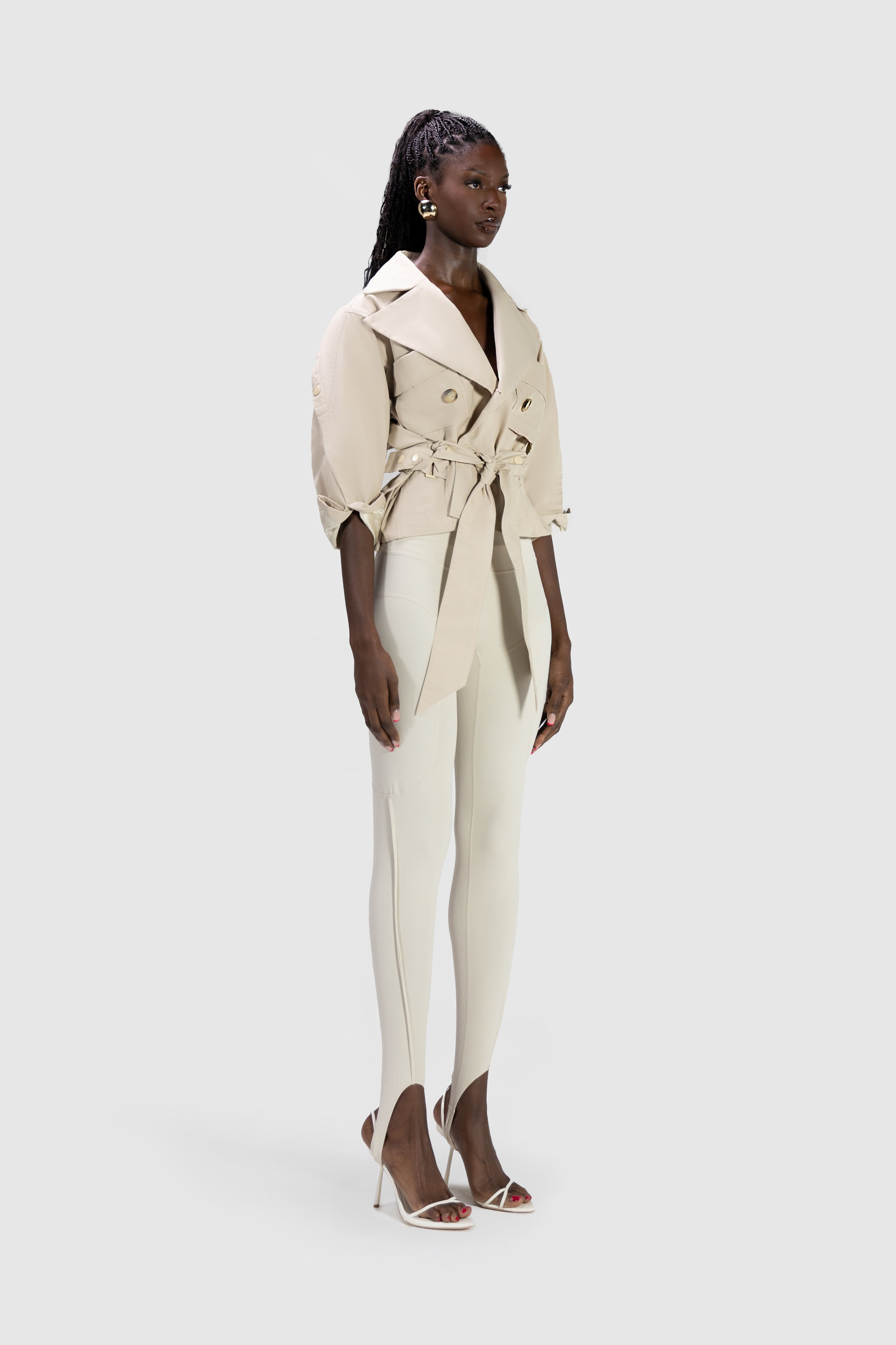 Cropped Tech Mac Jacket - Trench