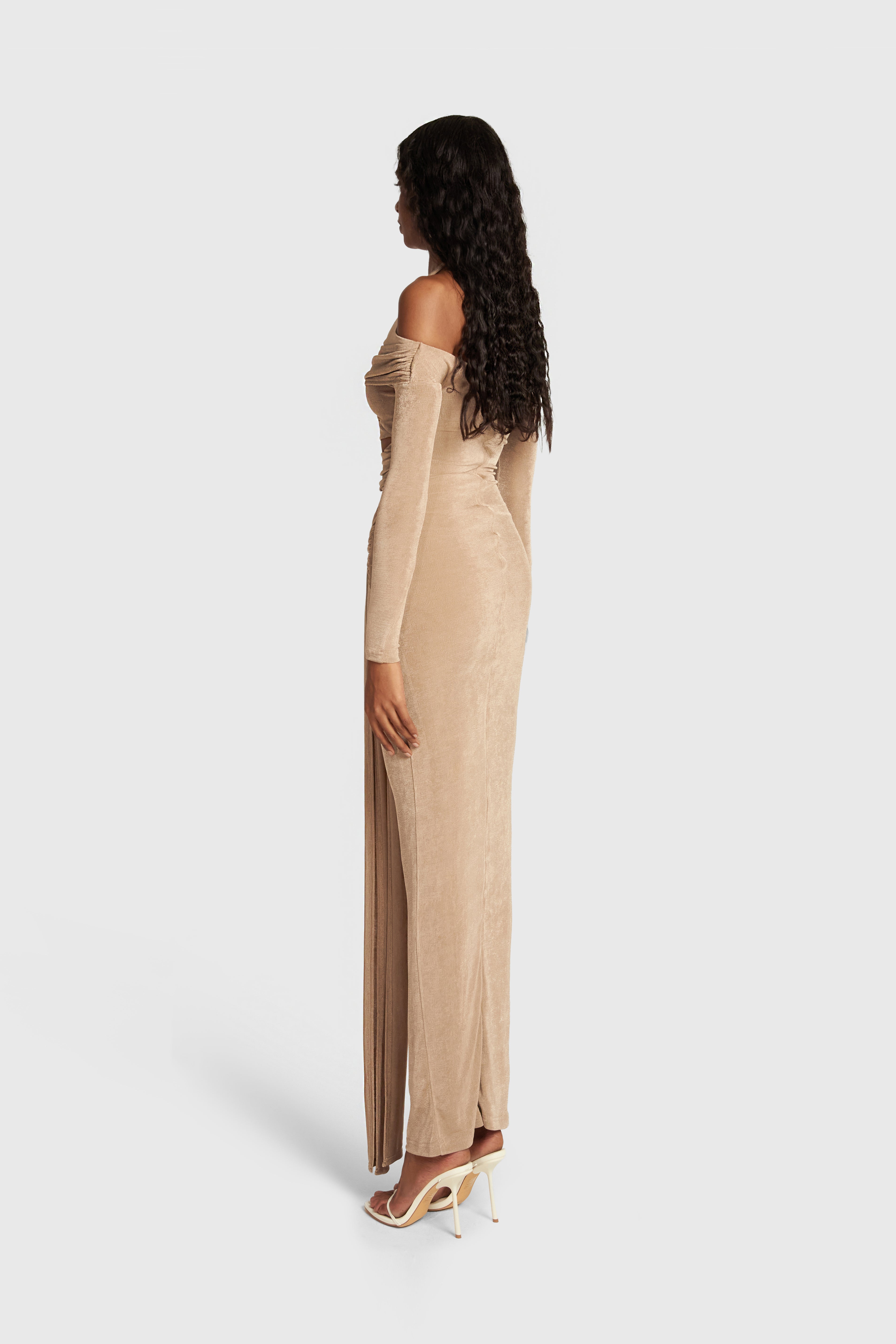 Cut Out Halter Maxi - Champagne
