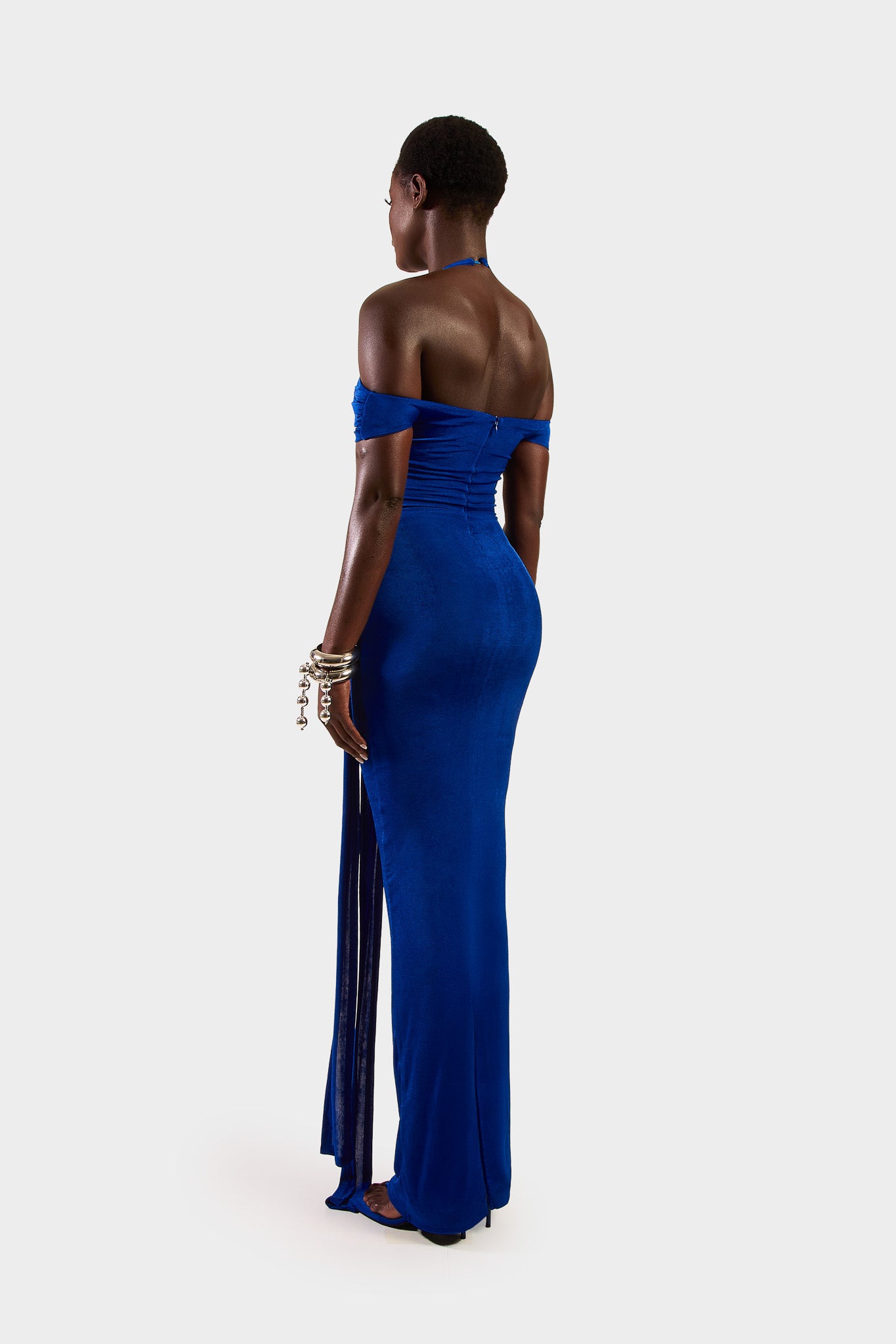 Cut Out Halter Dress - Sapphire